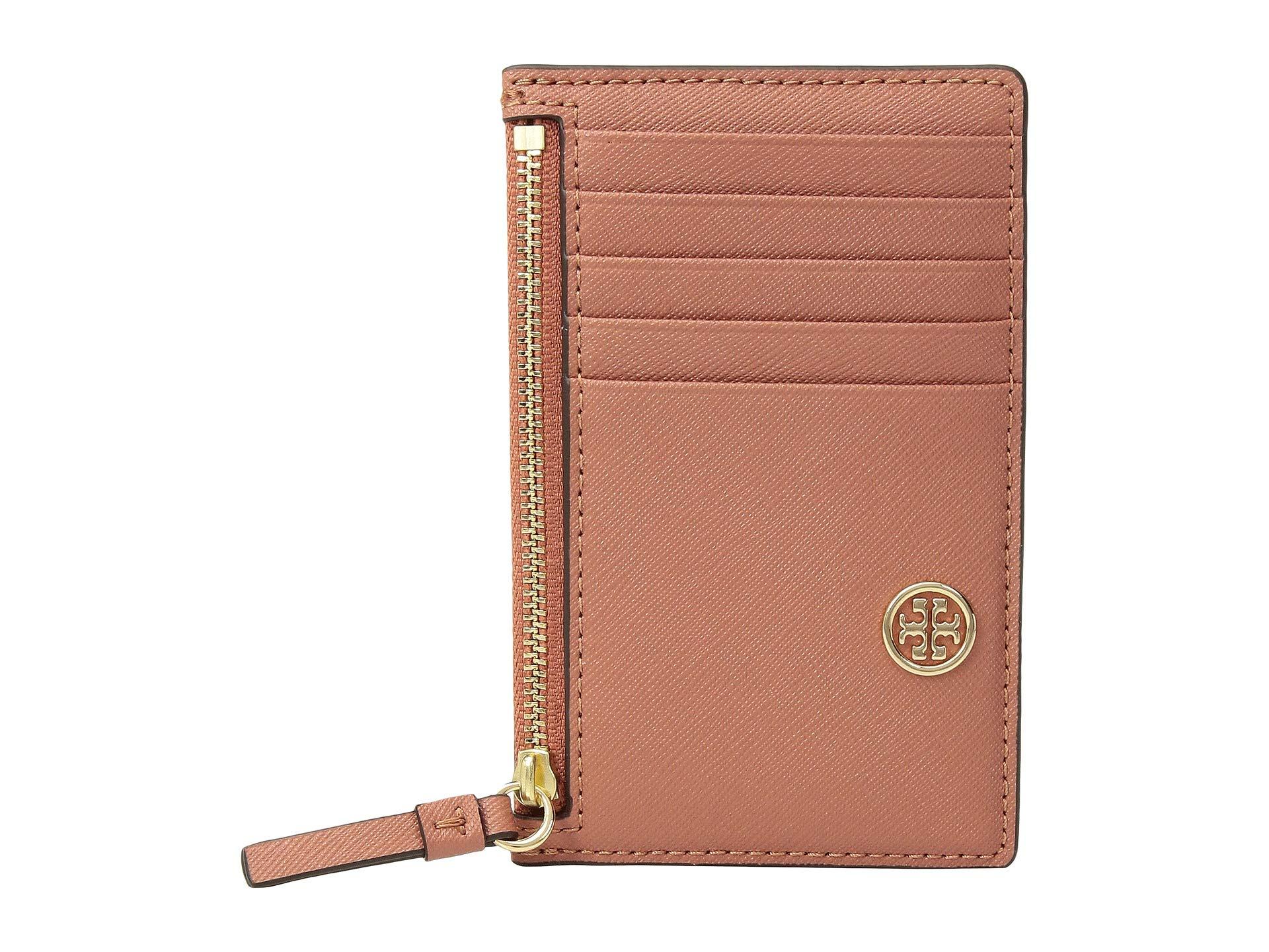 Tory Burch Leather Robinson Slim Card Case (black) Credit Card Wallet