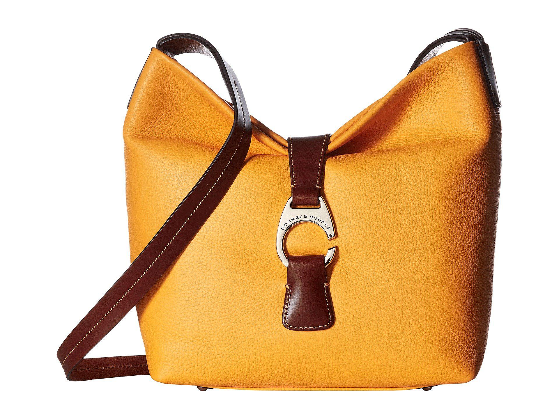 Dooney & Bourke Leather Derby Crossbody Hobo (black/chestnut Trim) Hobo Handbags in Orange Lyst