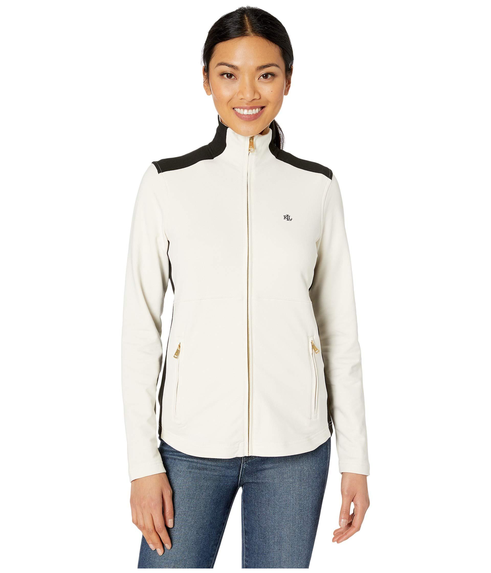 Download Lauren by Ralph Lauren Cotton-blend Mock Neck Jacket in ...