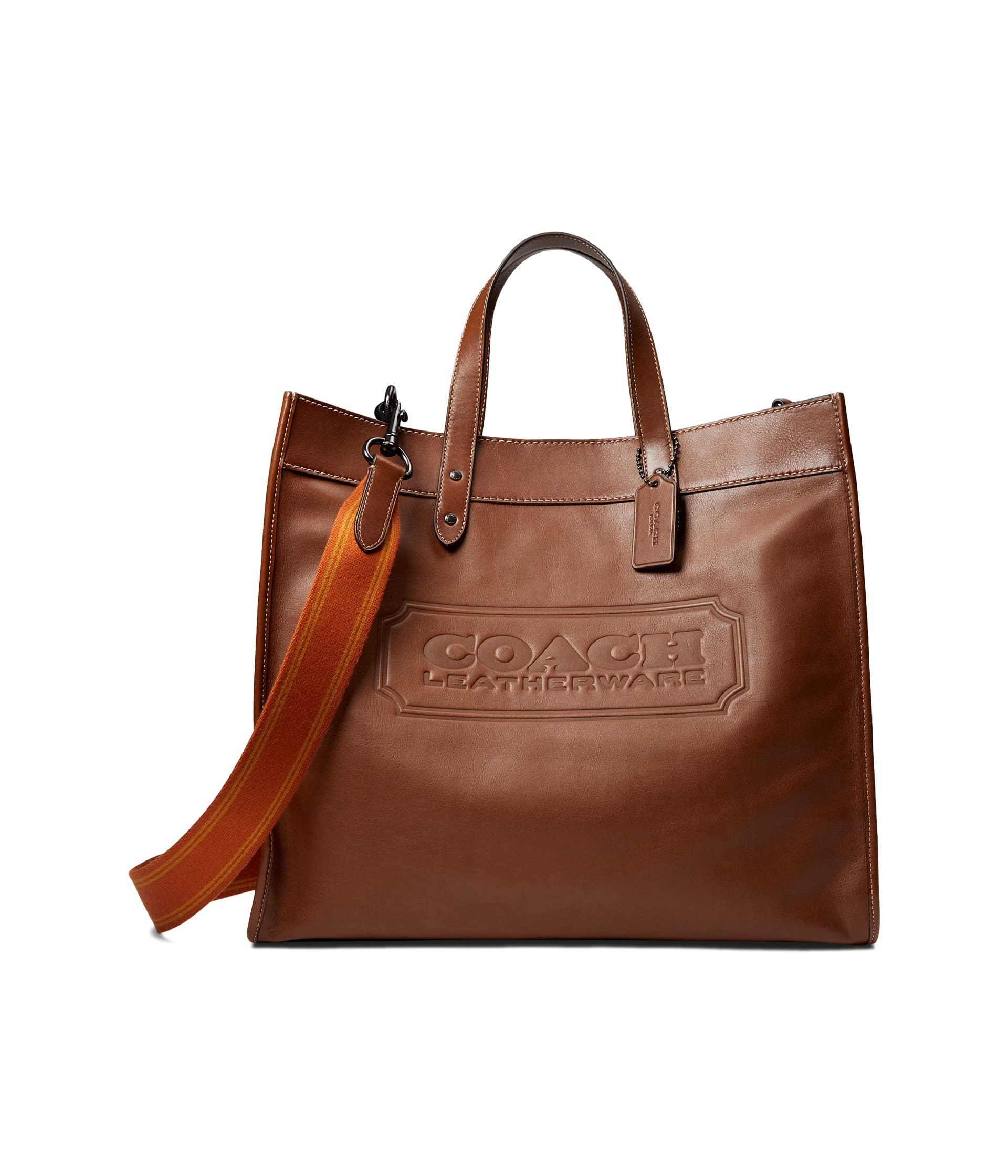 COACH Field Tote 40 In Sport Calf With Badge in Brown for Men | Lyst