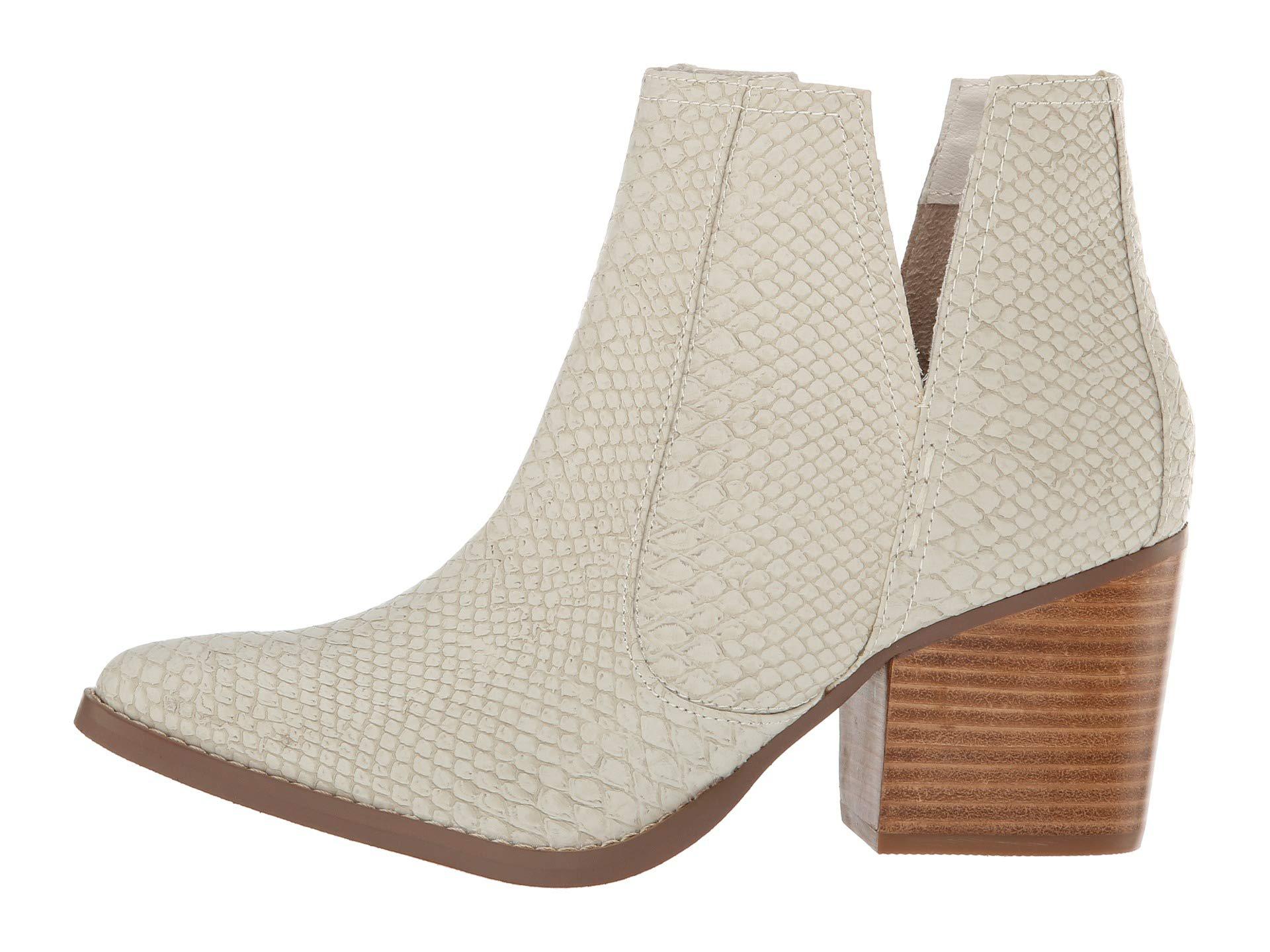tarim cream snake embossed ankle booties