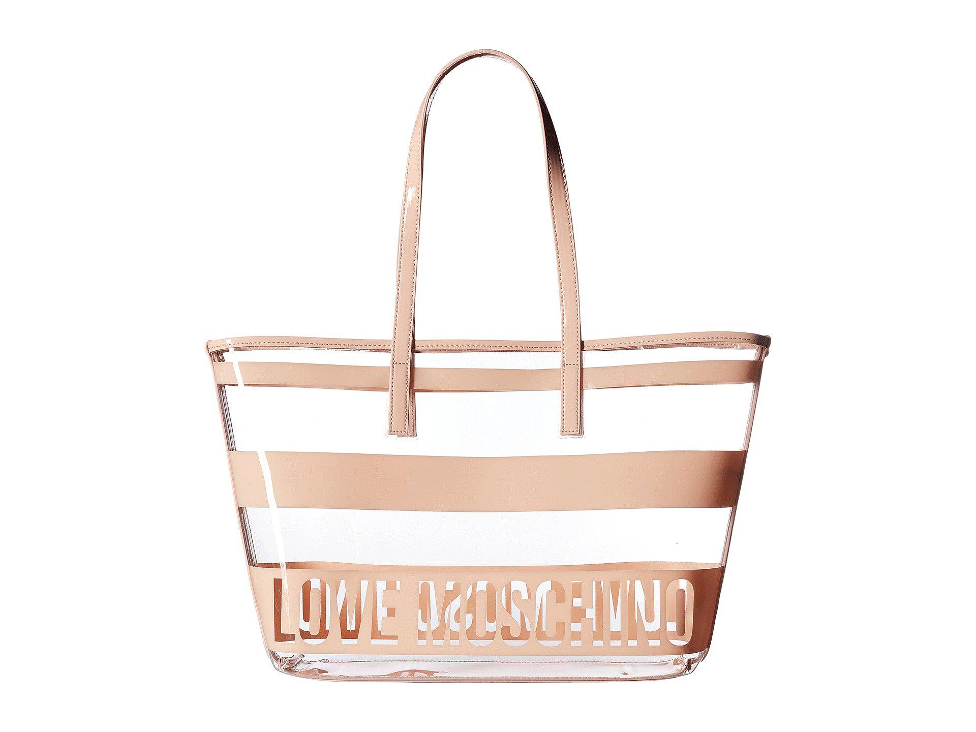 Love Moschino Transparent Tote in Pink 