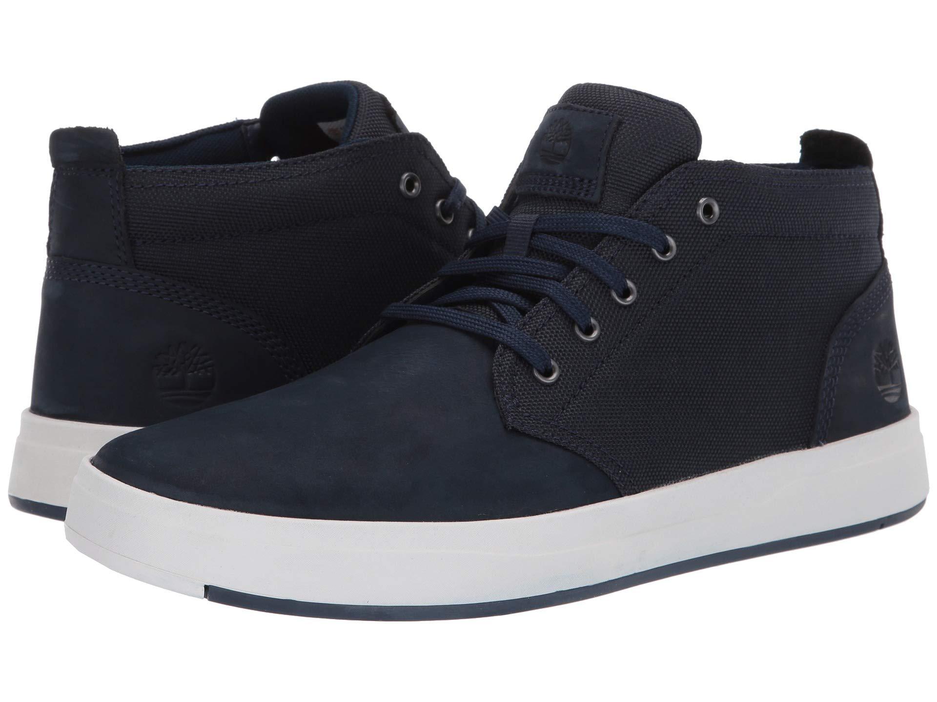 Timberland Davis Square Leather And Fabric Chukka in Blue for Men - Lyst