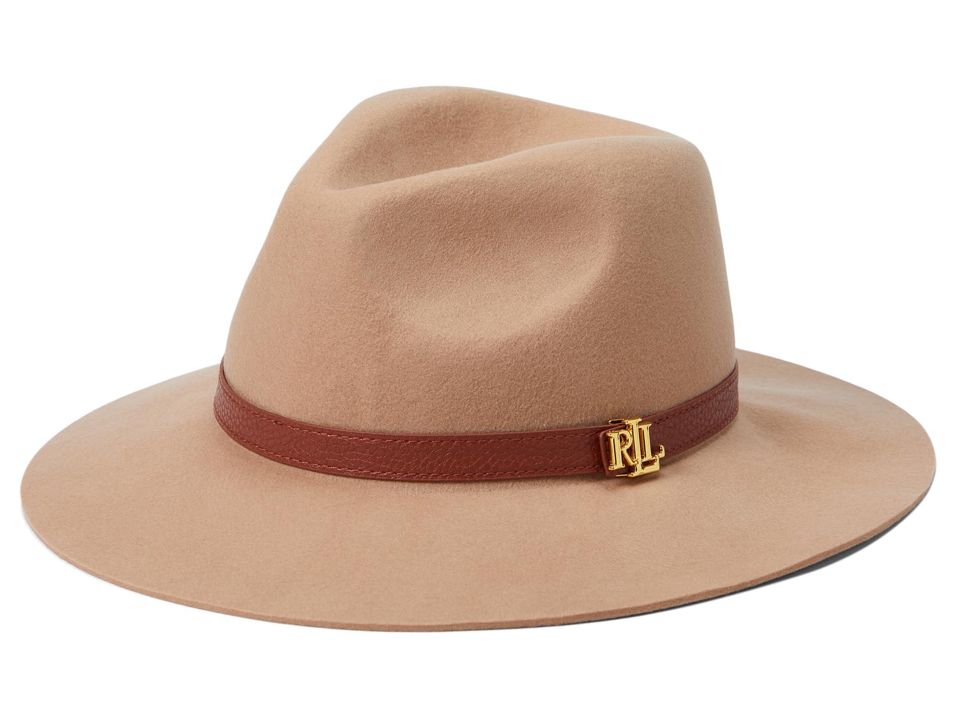Lauren by Ralph Lauren Wool Fedora With Logo in Brown Lyst