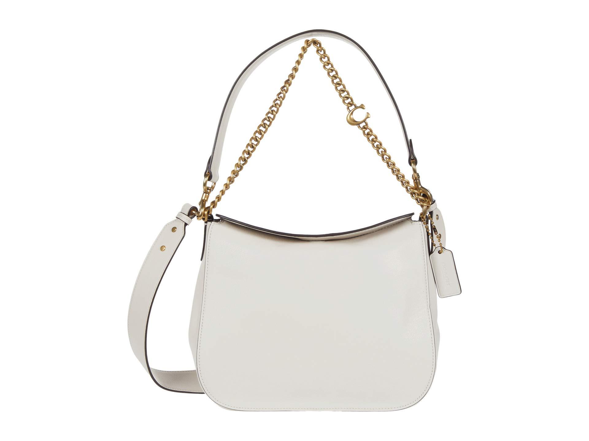 COACH Leather Signature Chain Hobo in Brown Lyst