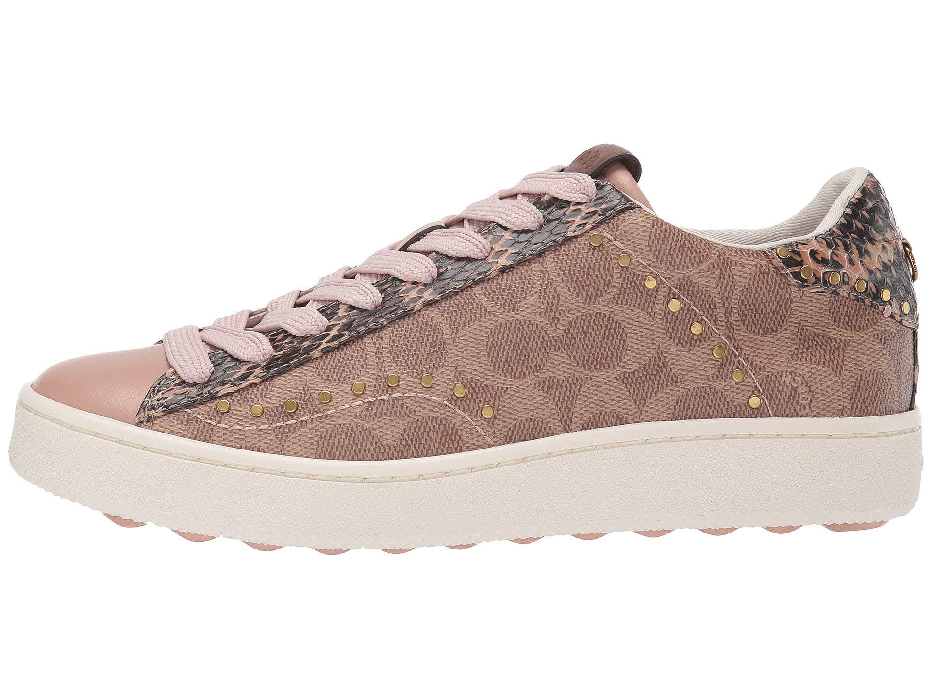coach c101 low top sneaker pink