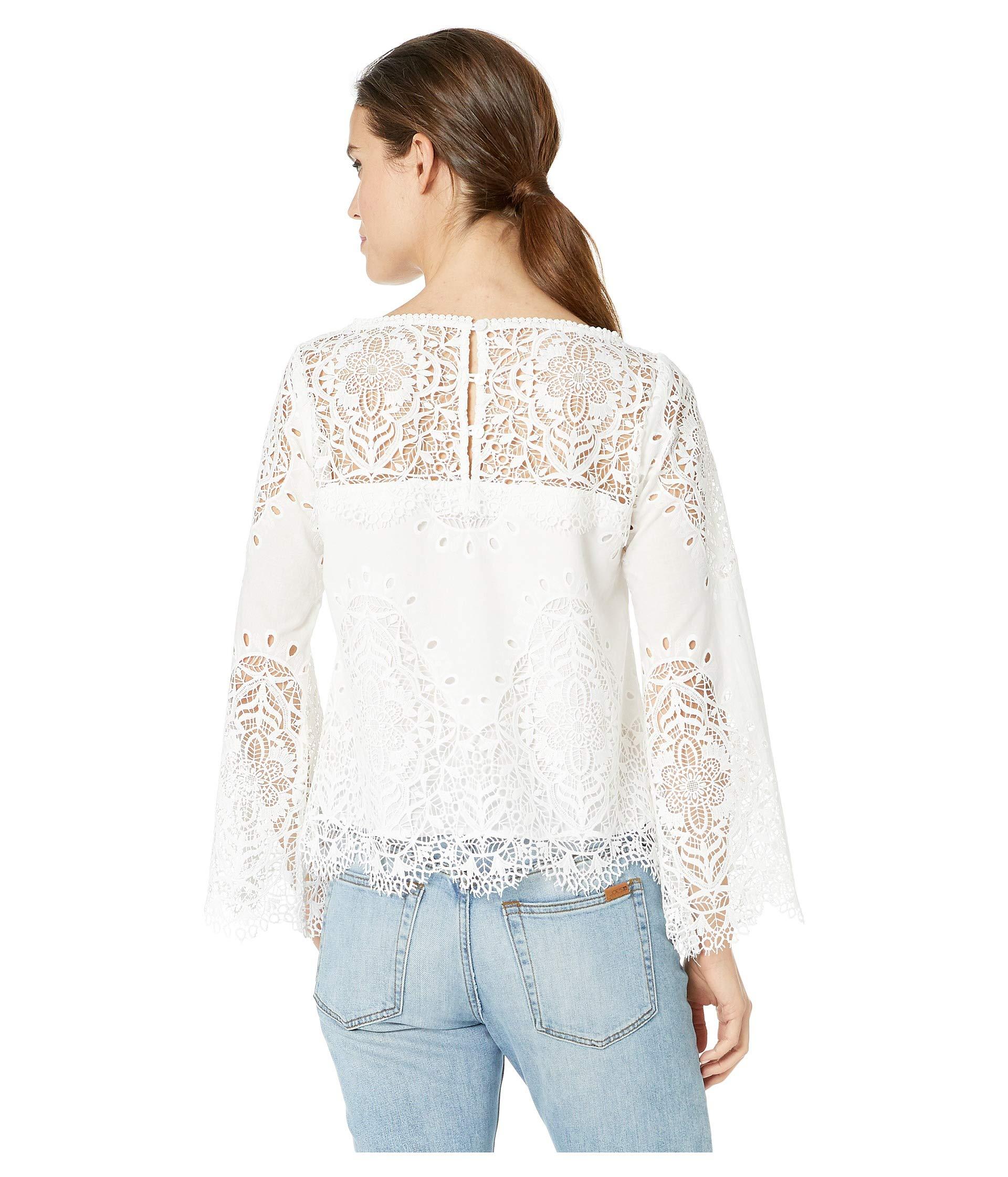 Lepore Cotton Lacey Top in White Lyst