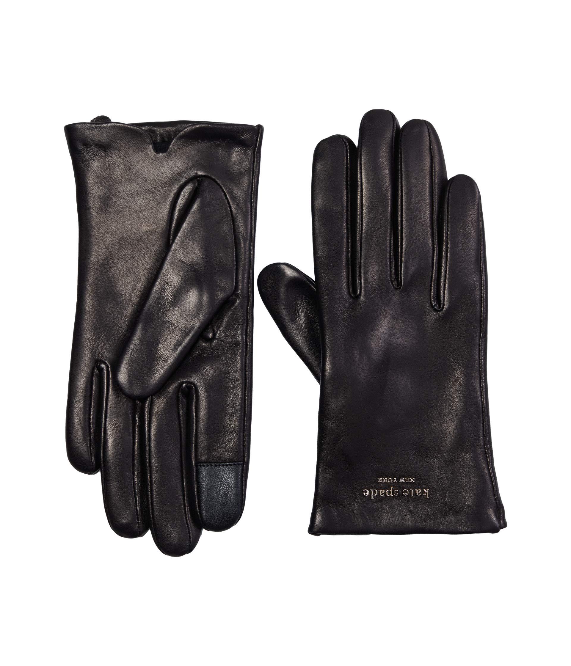 kate spade black leather gloves