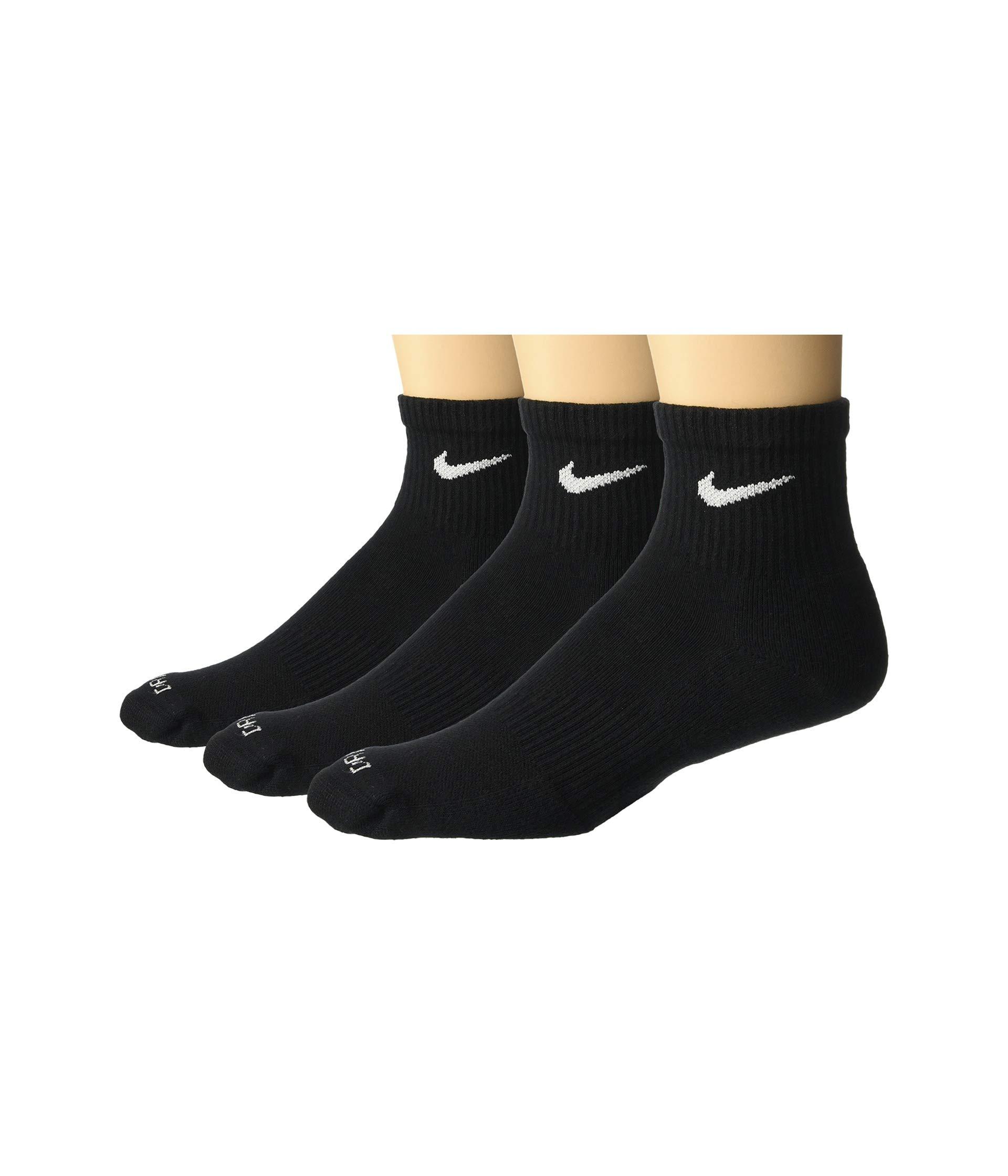 Nike Cotton Everyday Plus Cushion Ankle Socks 3-pair Pack in Black - Lyst