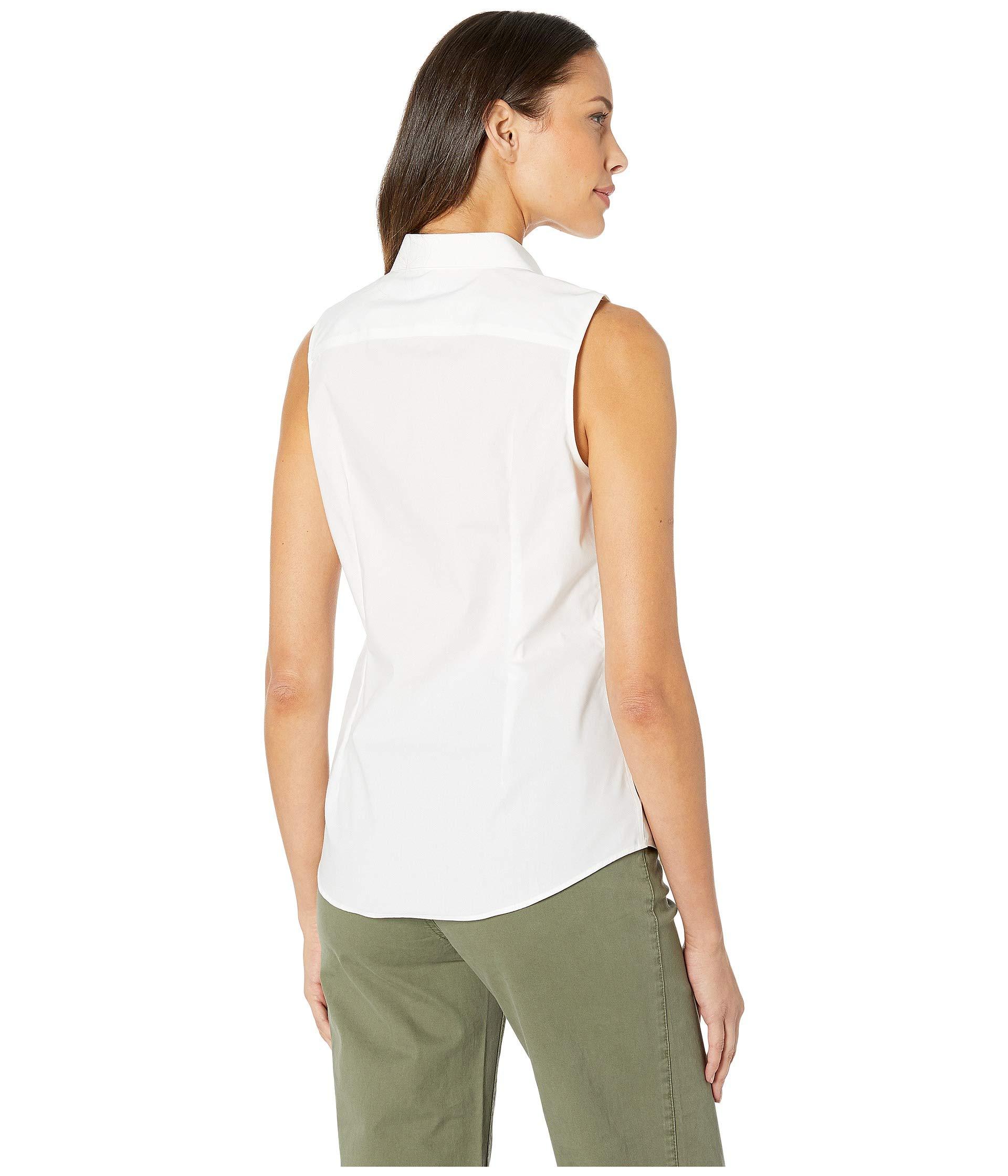 Lauren by Ralph Lauren Cotton Noiron Sleeveless Shirt in White Lyst
