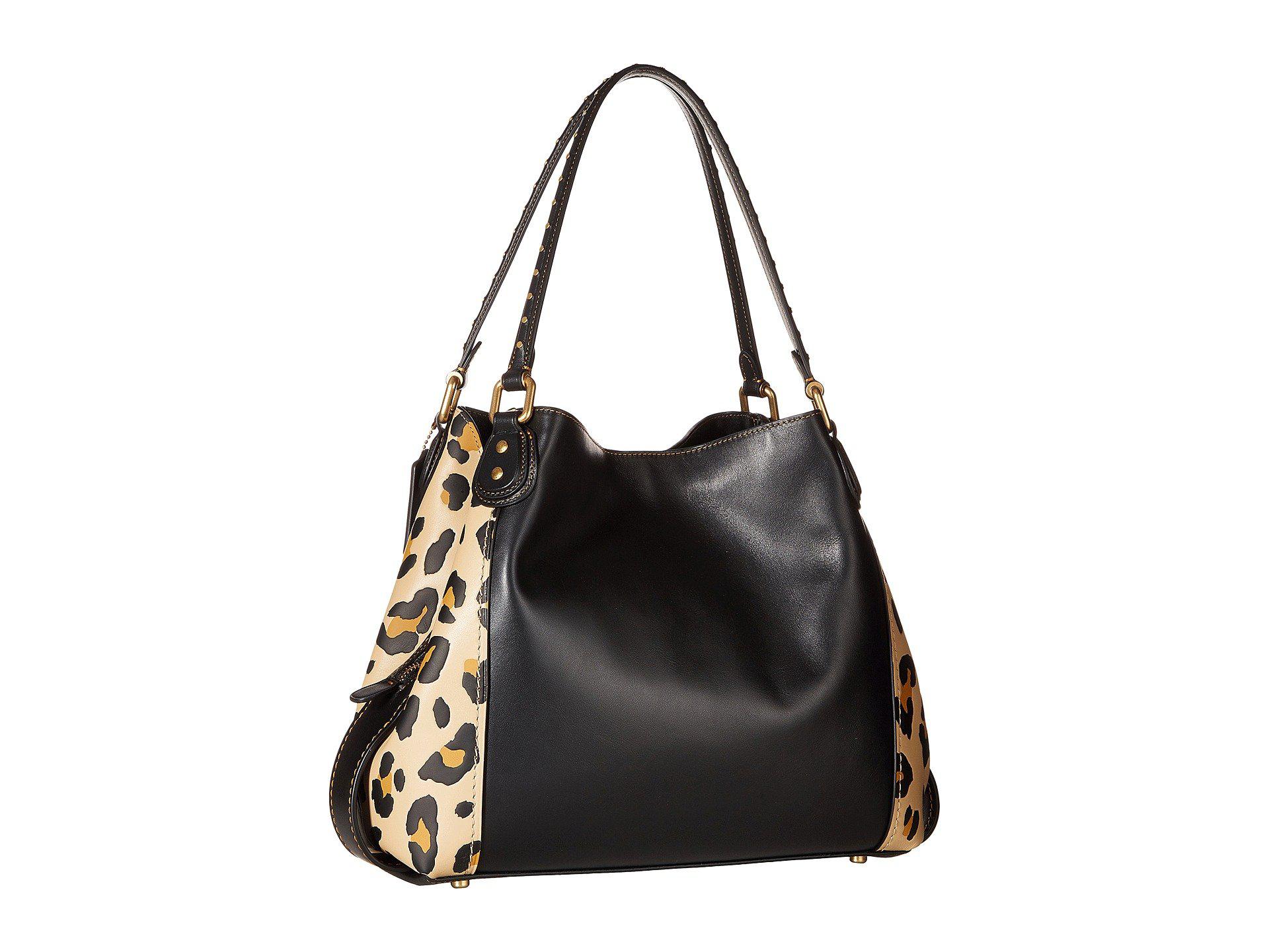 COACH Leather Edie Shoulder Bag 31 With Blocked Leopard Print (leopard ...