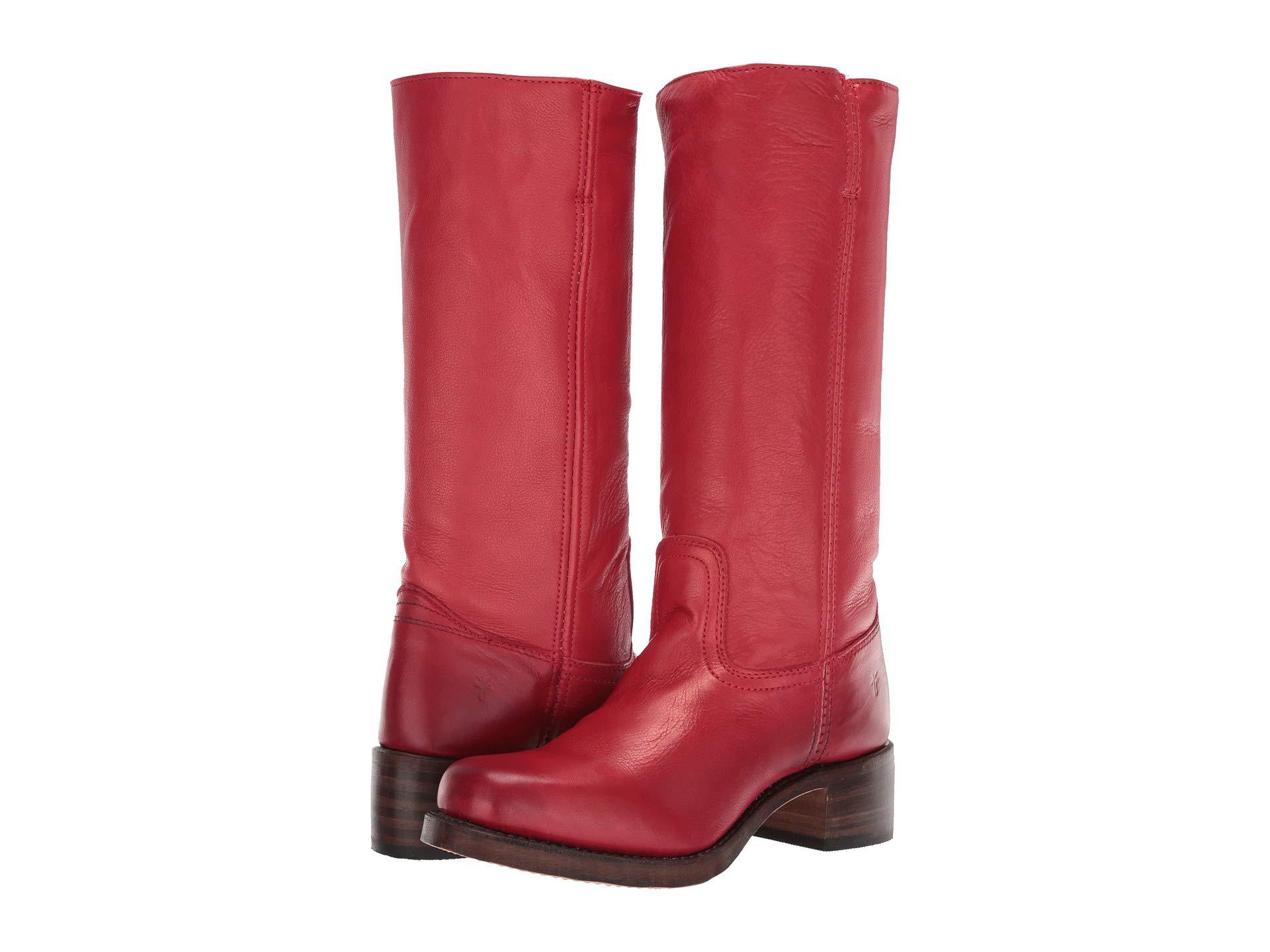 frye red leather boots
