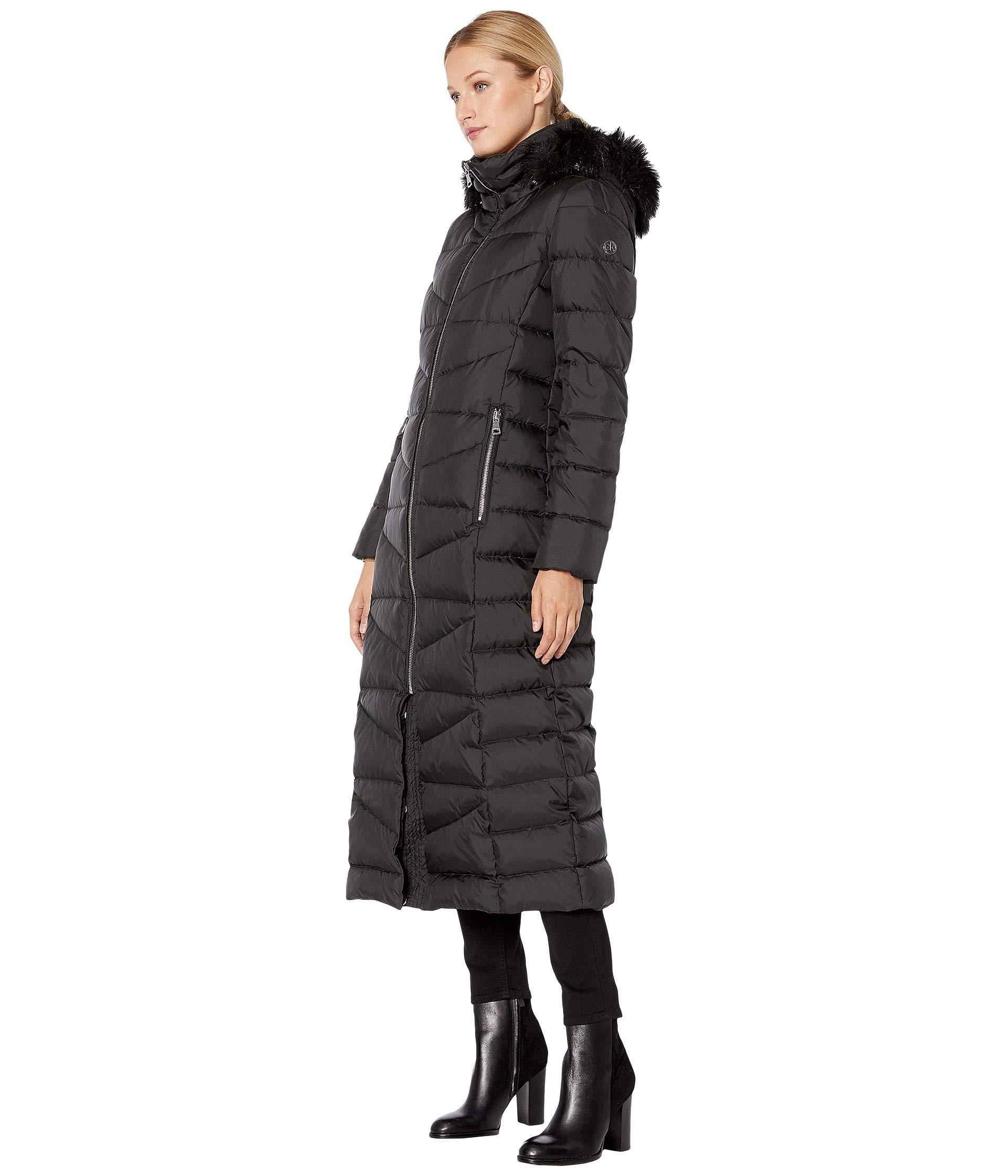 calvin klein maxi puffer coat