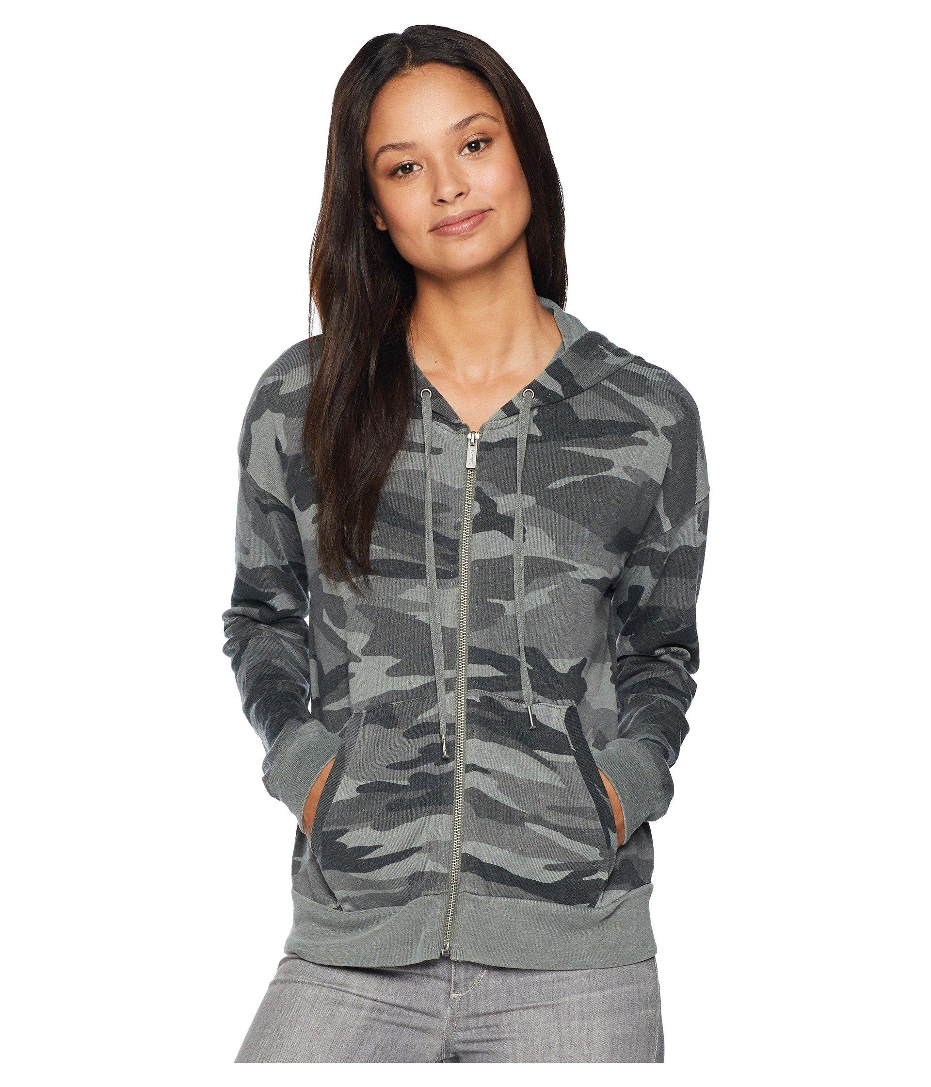 Splendid Synthetic Camo Zip Hoodie in Gray - Lyst