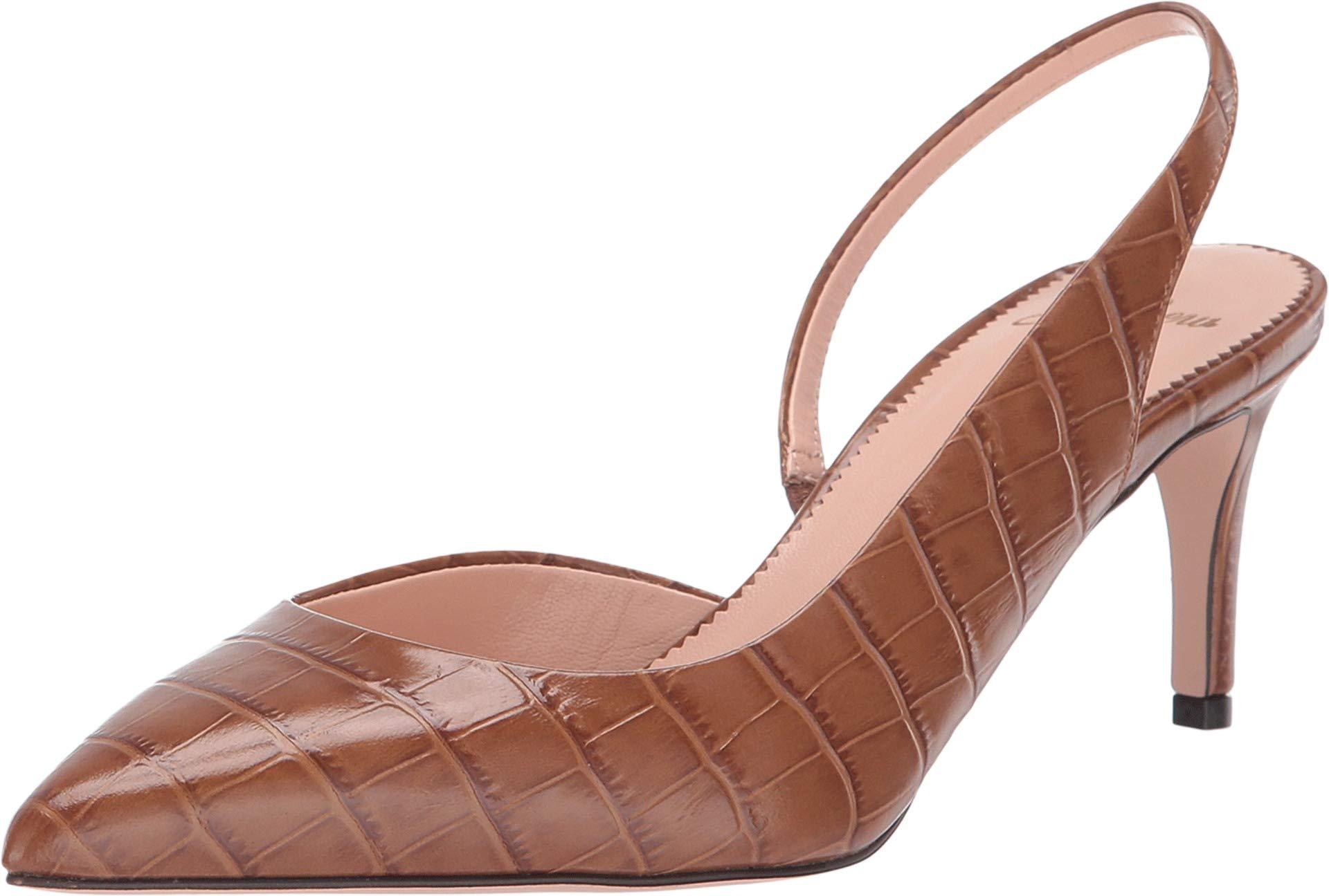 J.Crew Leather 65 Mm Slingback Croc Colette Pump in Brown Lyst