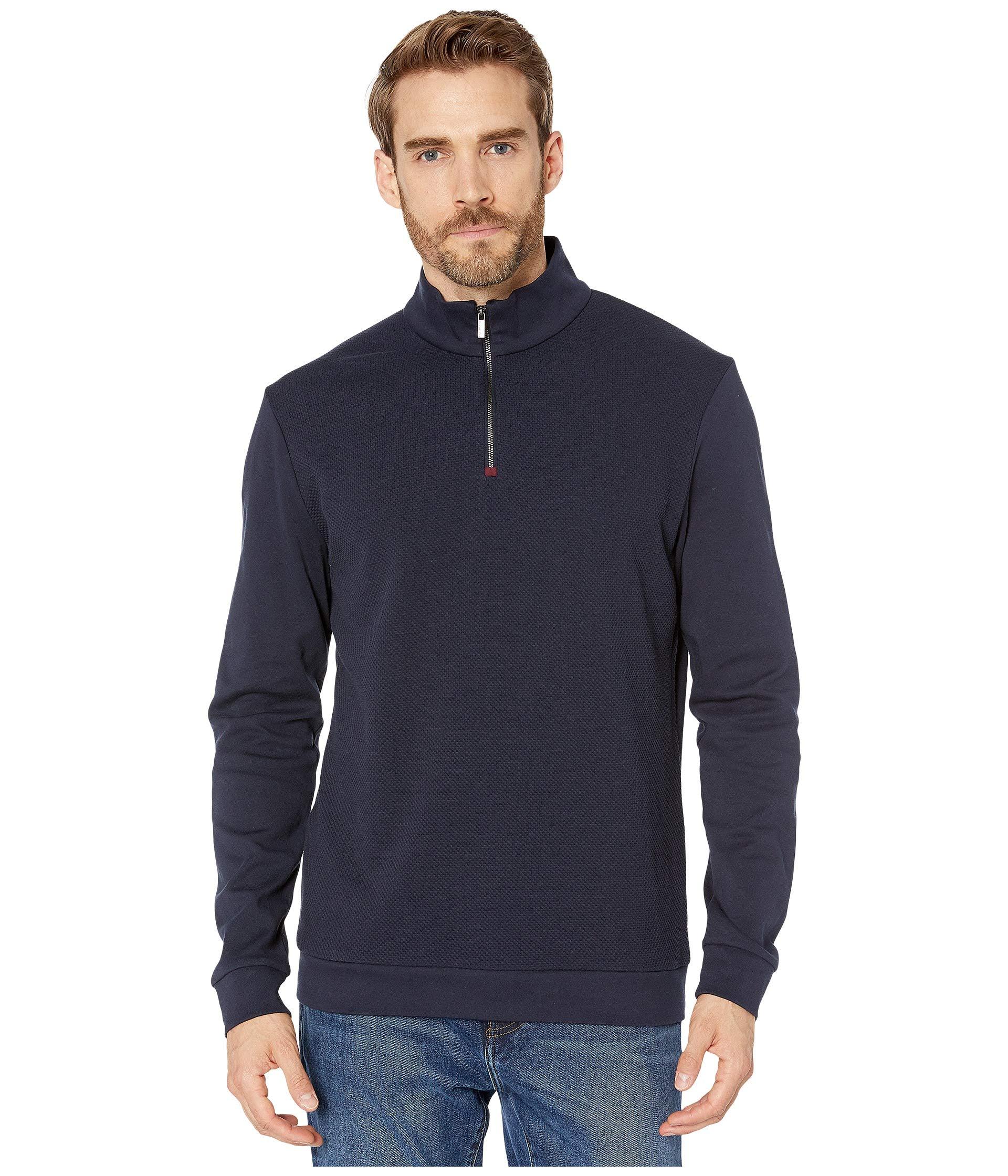 Download Bugatchi Cotton Giuliano Knit Long Sleeve 1/2 Zip Mock ...