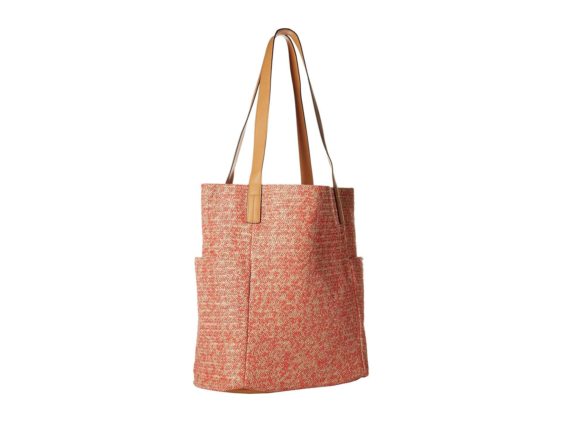 north south straw beach tote