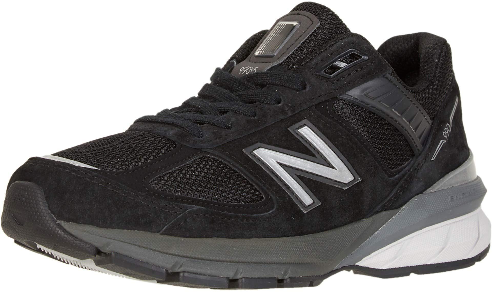 New Balance Leather 990v5 in Black/Silver (Black) - Lyst