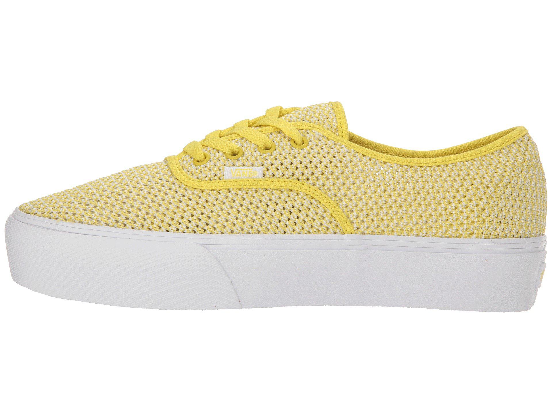 vans authentic platform yellow
