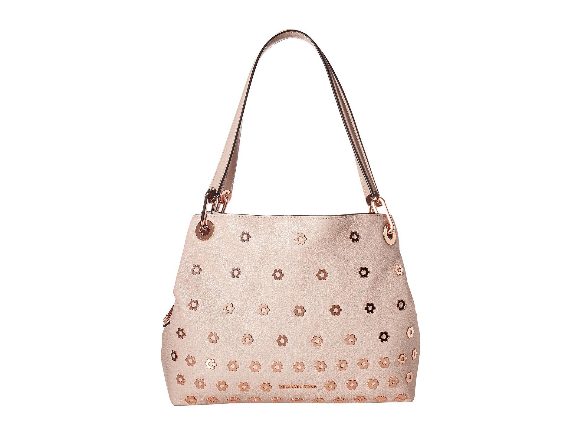 MICHAEL Michael Kors Leather Raven Large Shoulder Tote in Soft Pink (Pink) - Lyst