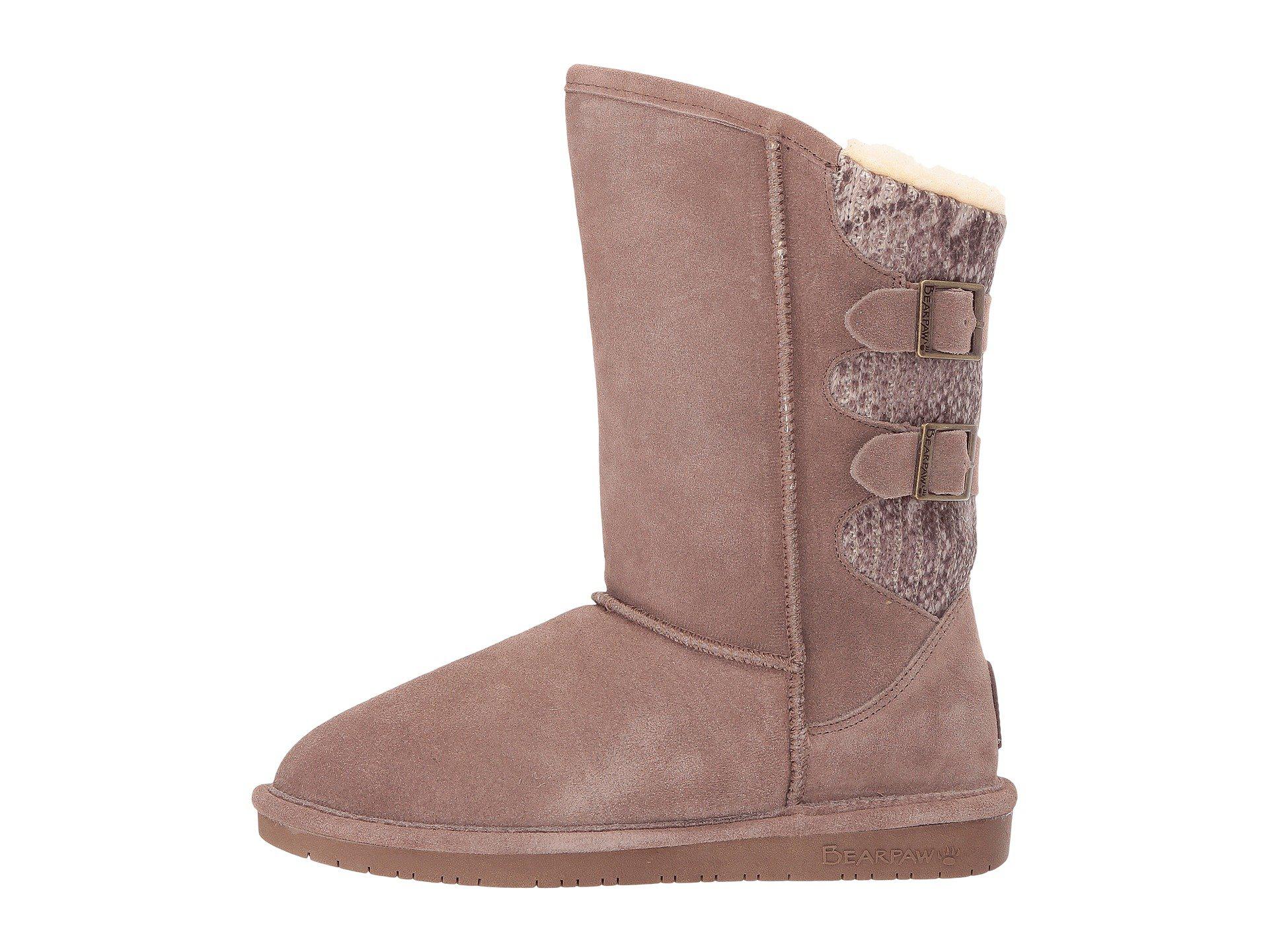 bearpaw women's boshie fashion boot taupe suede fur lined winter boots