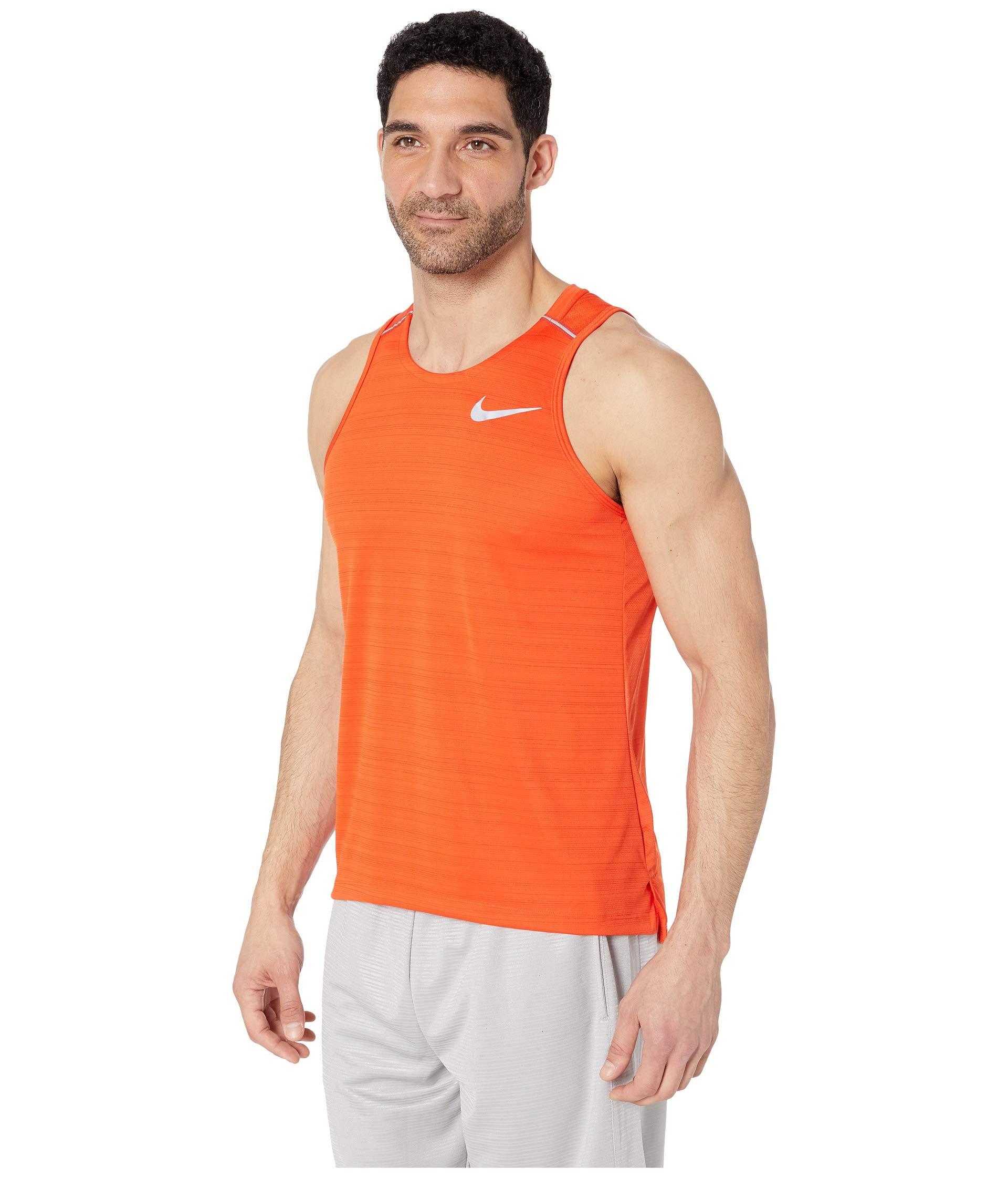 Nike Synthetic Dry Miler Tank Top (white/vast Grey/reflective Silver) Men's  Sleeveless in Orange for Men - Lyst