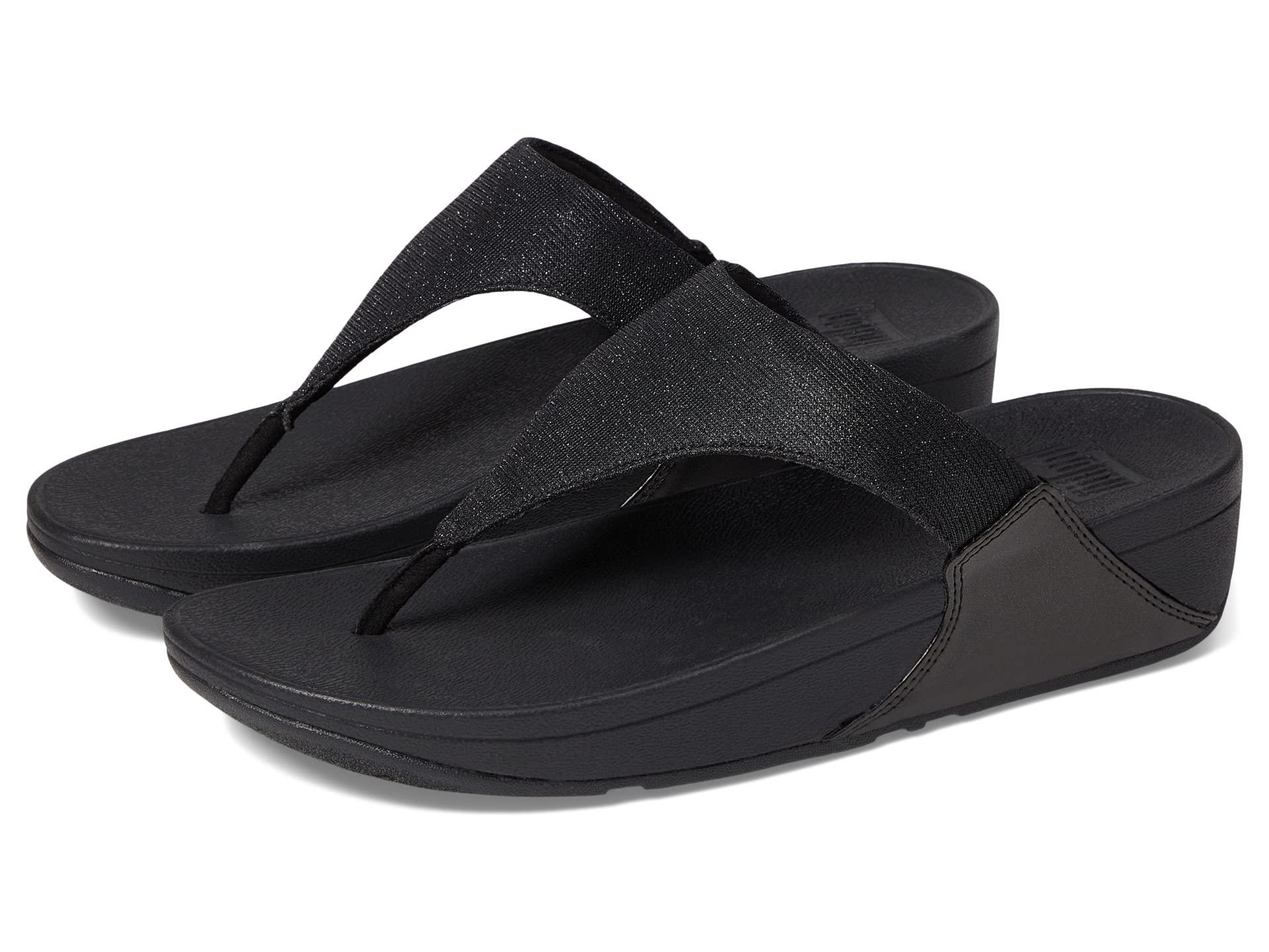 Fitflop Lulu Shimmerlux Toe Post Sandals in Black Lyst