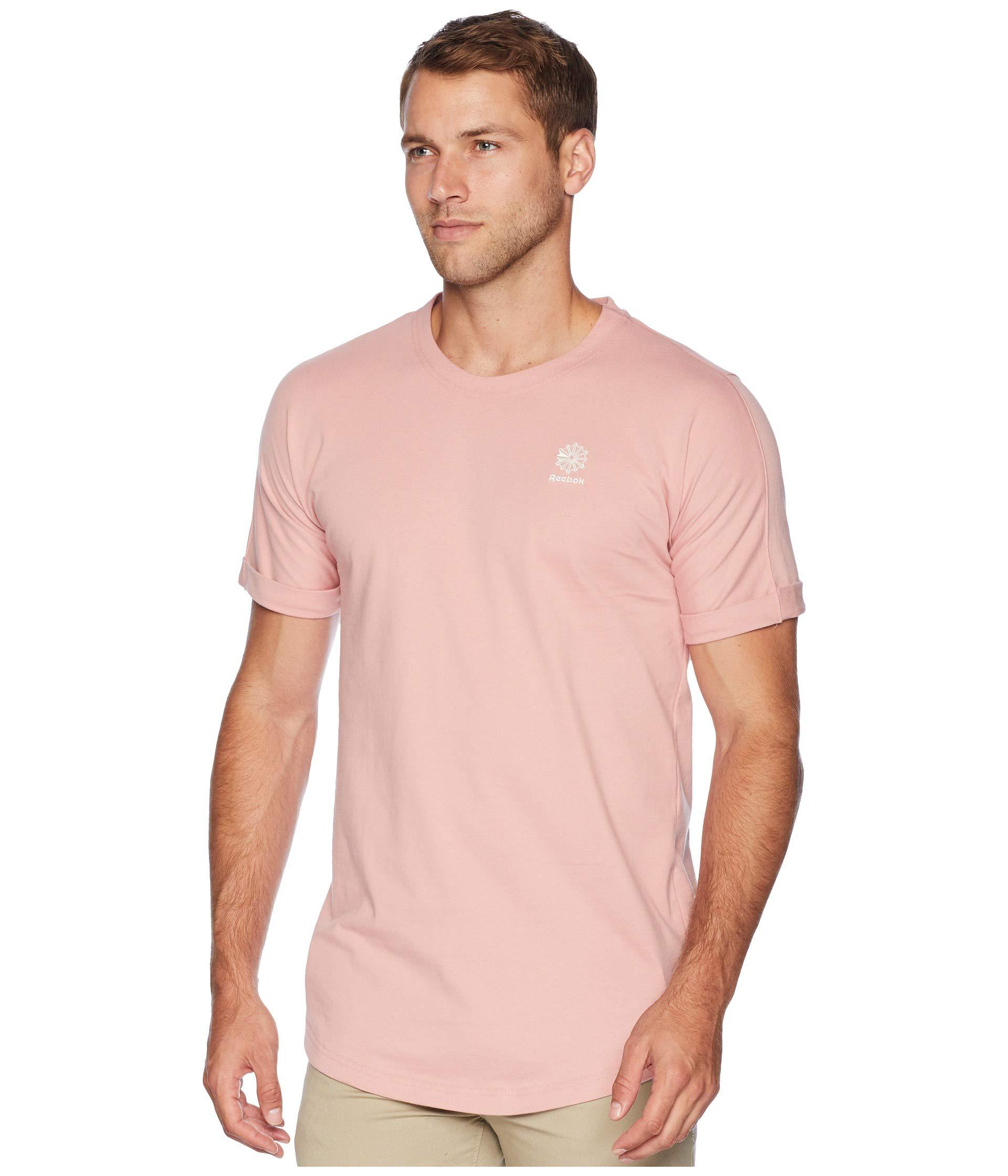 reebok t shirt mens pink