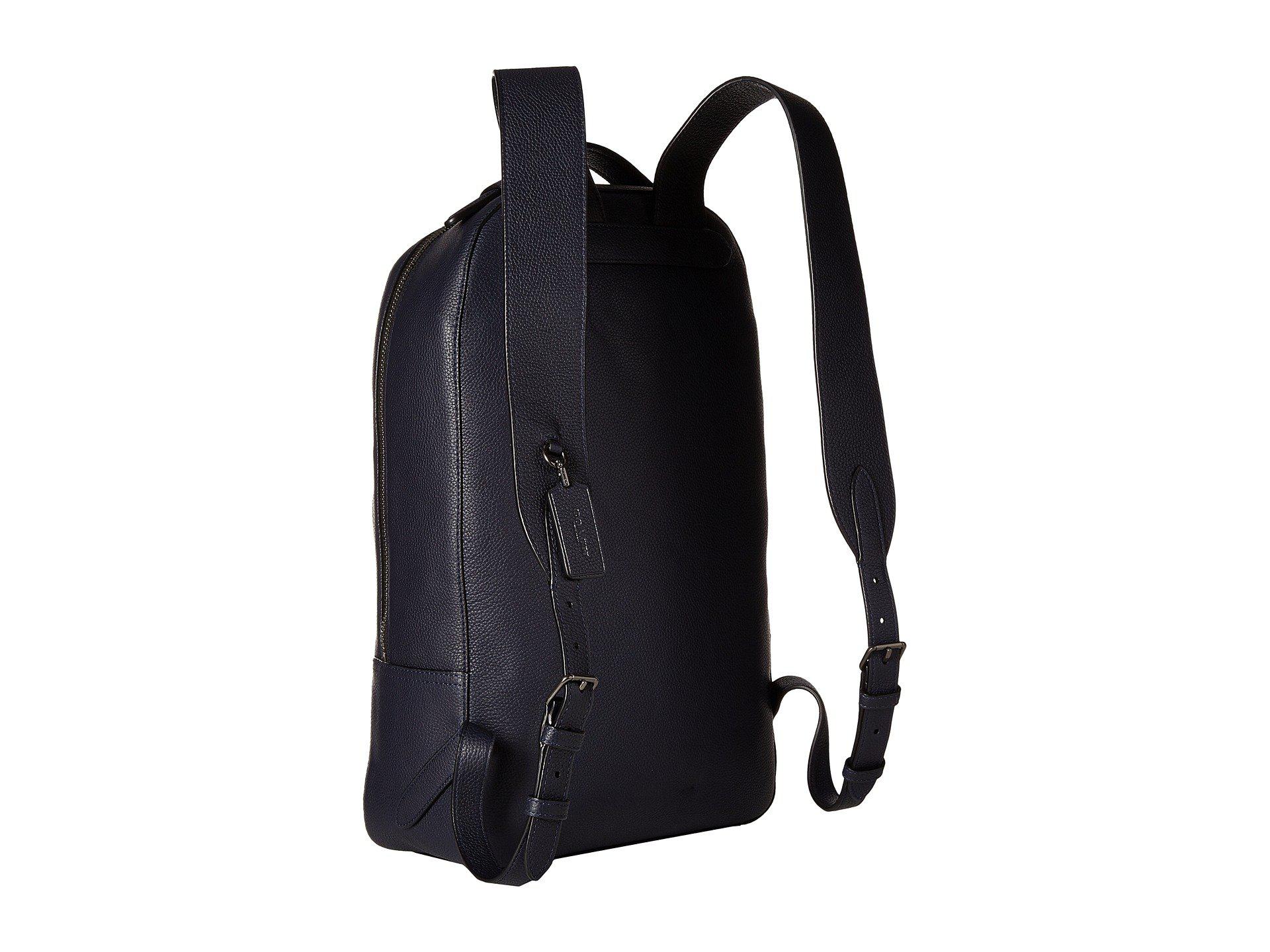 COACH Leather Metropolitan Soft Backpack in qb/Midnight Navy/Black ...