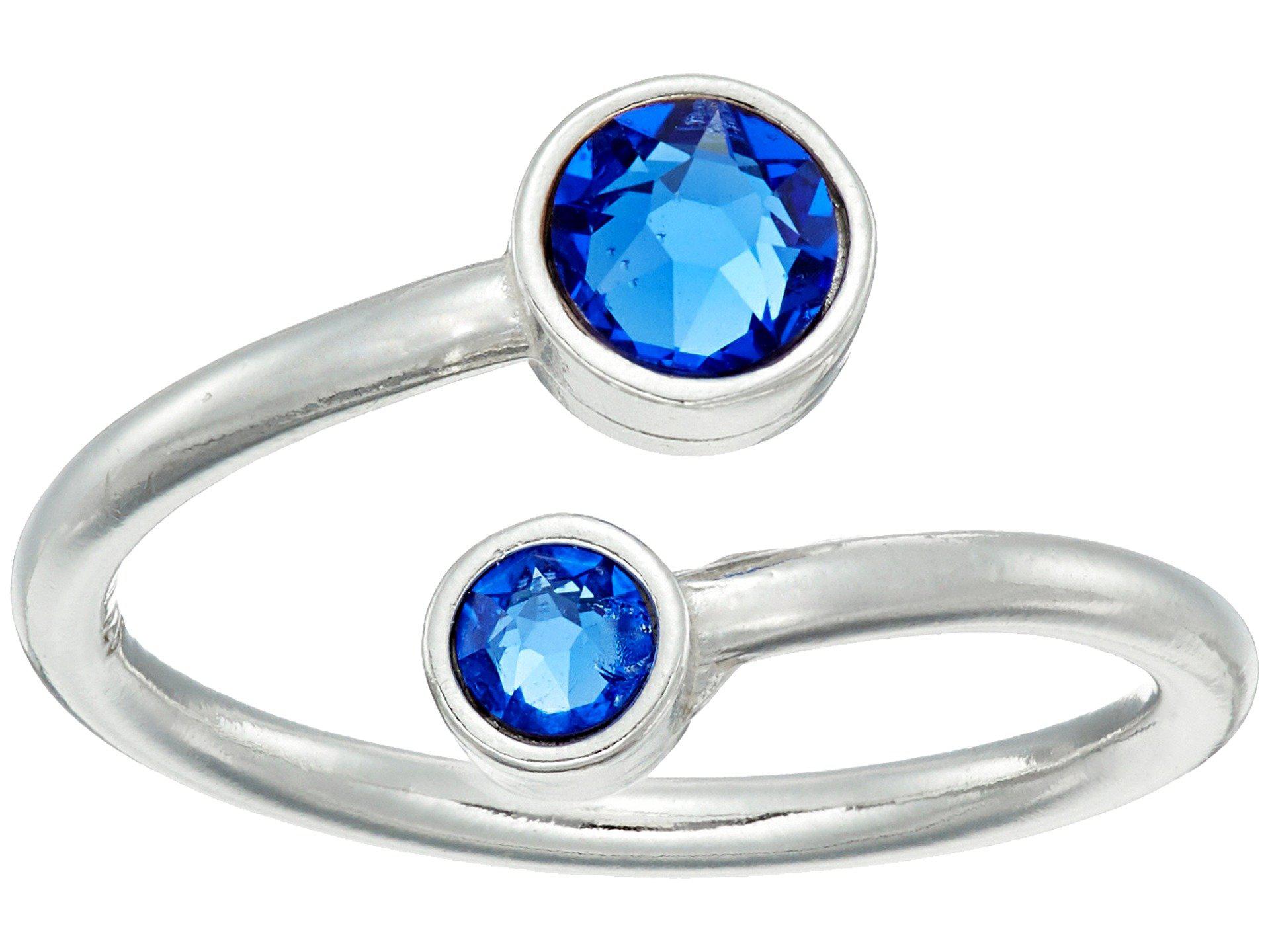 ALEX AND ANI Birthstone Ring Wrap (sterling Silver/september) Ring in Blue  | Lyst