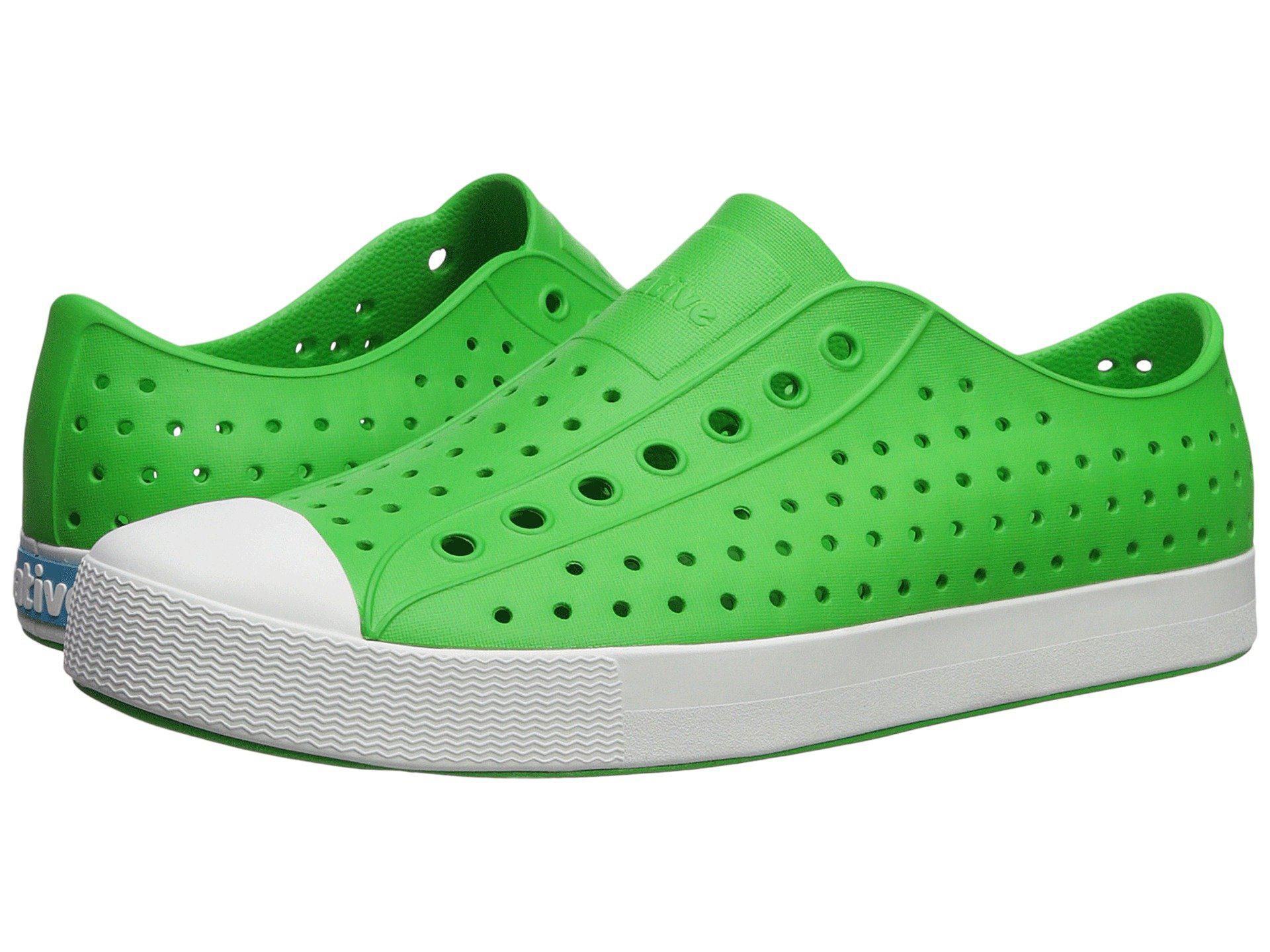 Native Shoes Kid's Jefferson Perforated Sneakers in Green