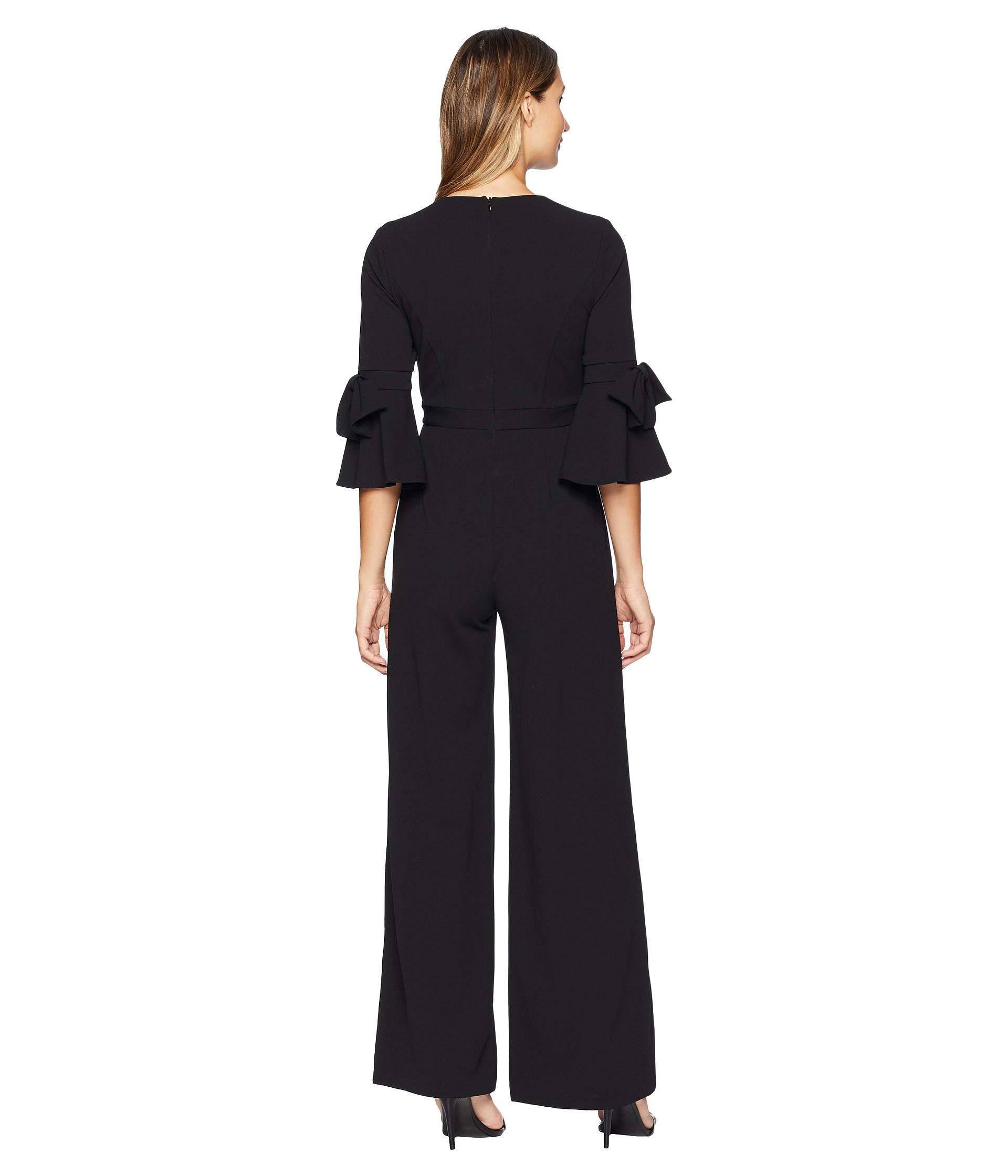 Donna Morgan Synthetic Jumpsuit With Bow Sleeve (black) Women's ...