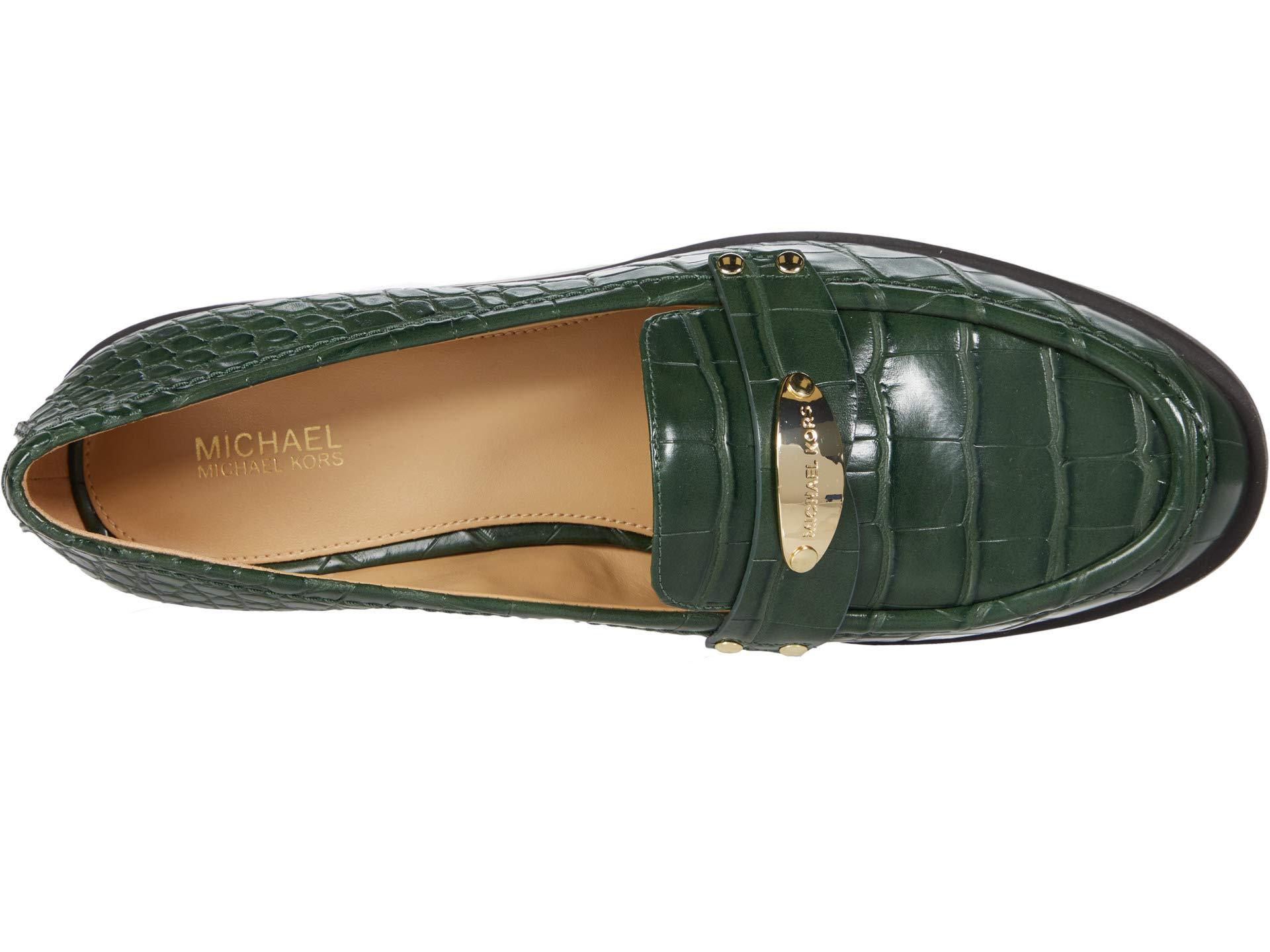 MICHAEL Michael Kors Leather Finley Loafer in Green - Lyst
