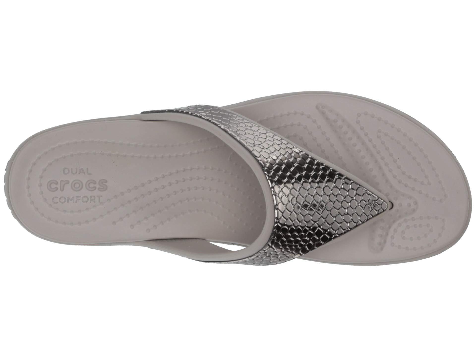 crocs monterey metallic wedge flip