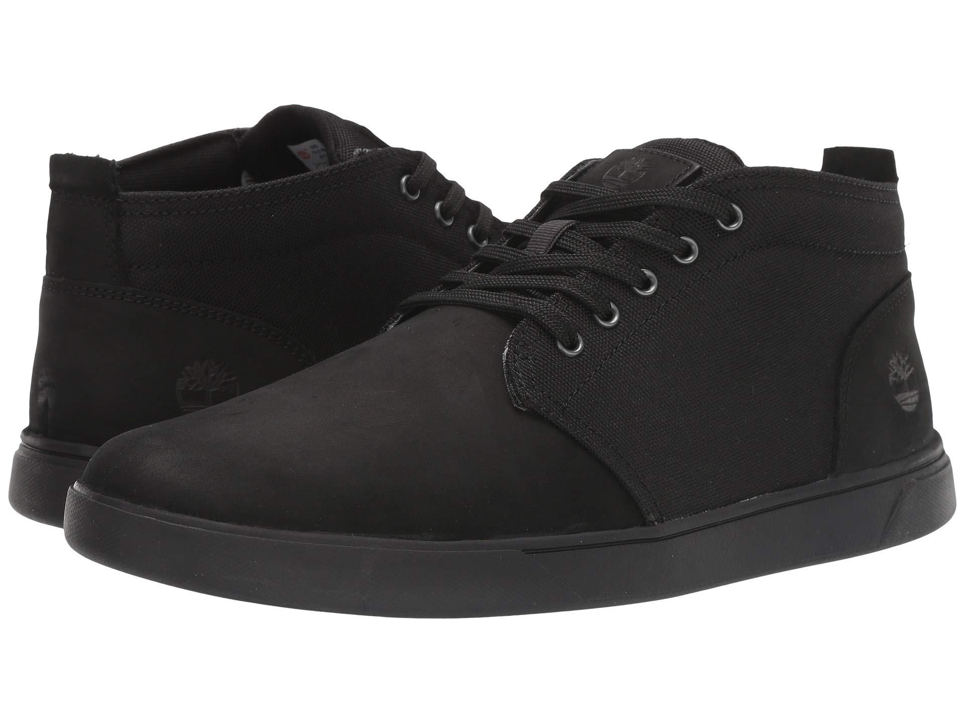 Timberland Groveton Leather And Fabric Chukka in Black for Men - Lyst