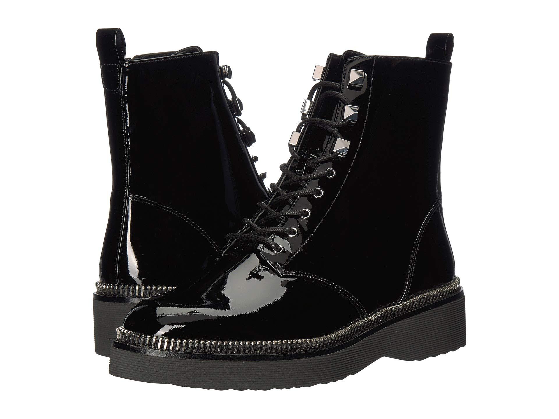 Michael Kors Haskell Patent Leather Combat Boot in Black - Lyst