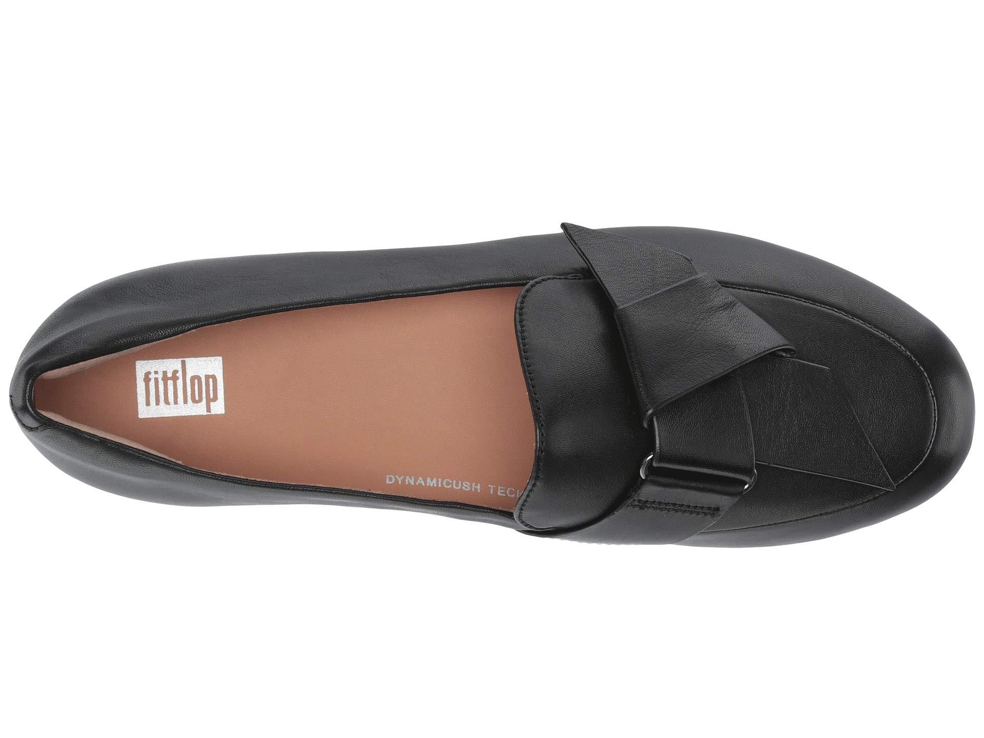 Fitflop Leather Lena Knot Loafers in Black - Lyst