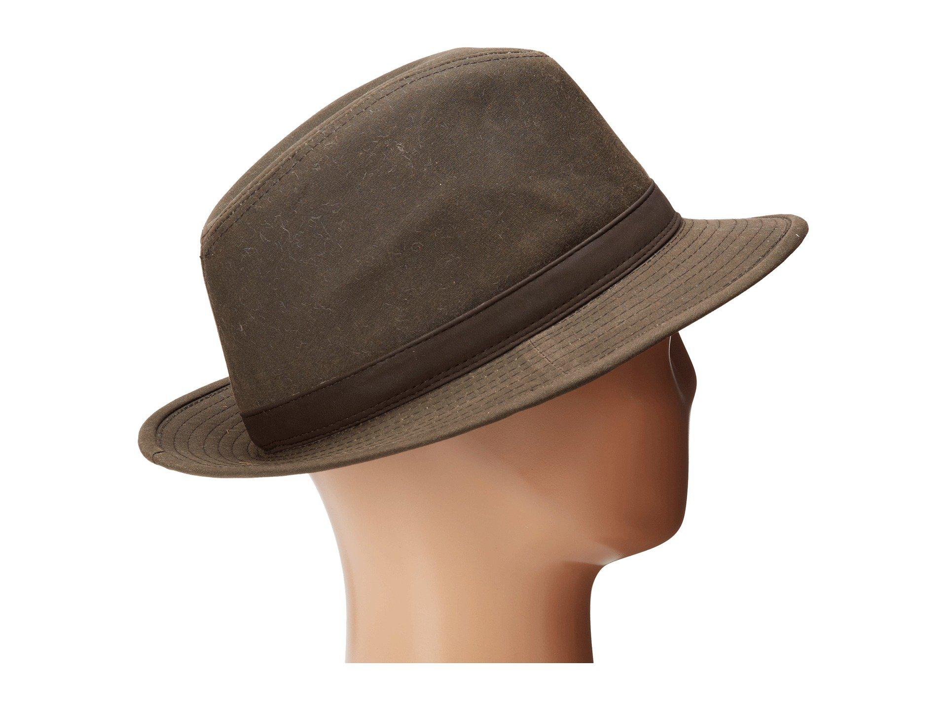 Woolrich Oil Cloth Safari W/ Plaid Lining (brown) Caps for Men | Lyst