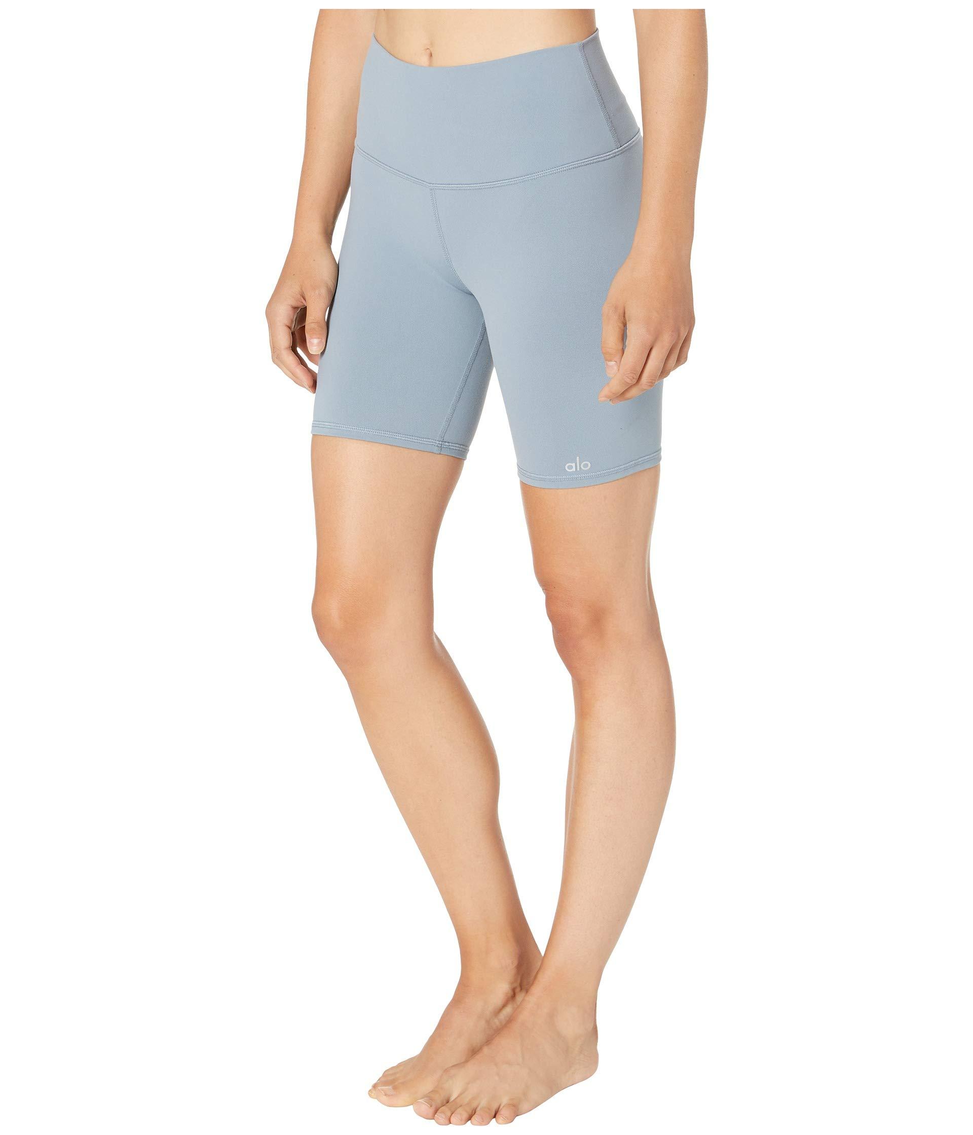 Alo Yoga Synthetic High-waisted Biker Shorts in Blue - Lyst