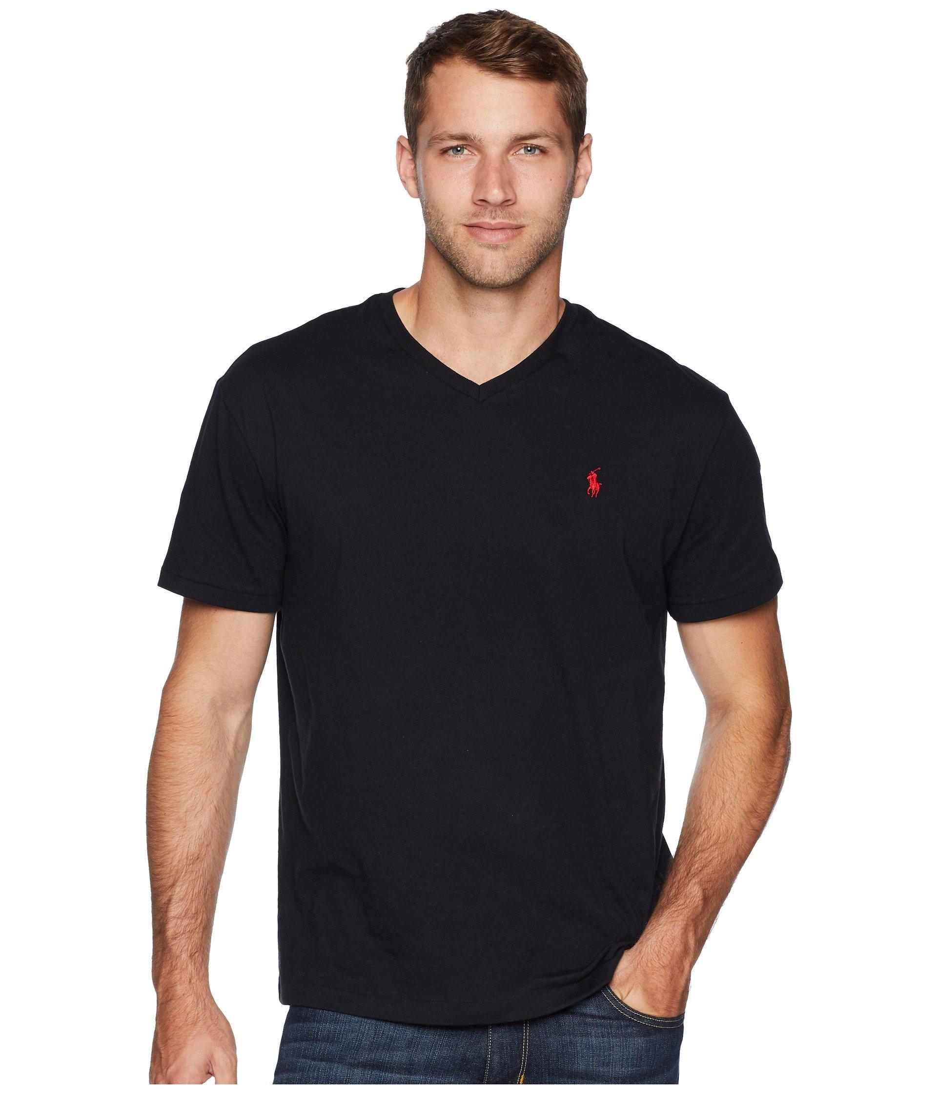 Polo Ralph Lauren Cotton Classic Fit V-neck T-shirt in rl Black (Black ...