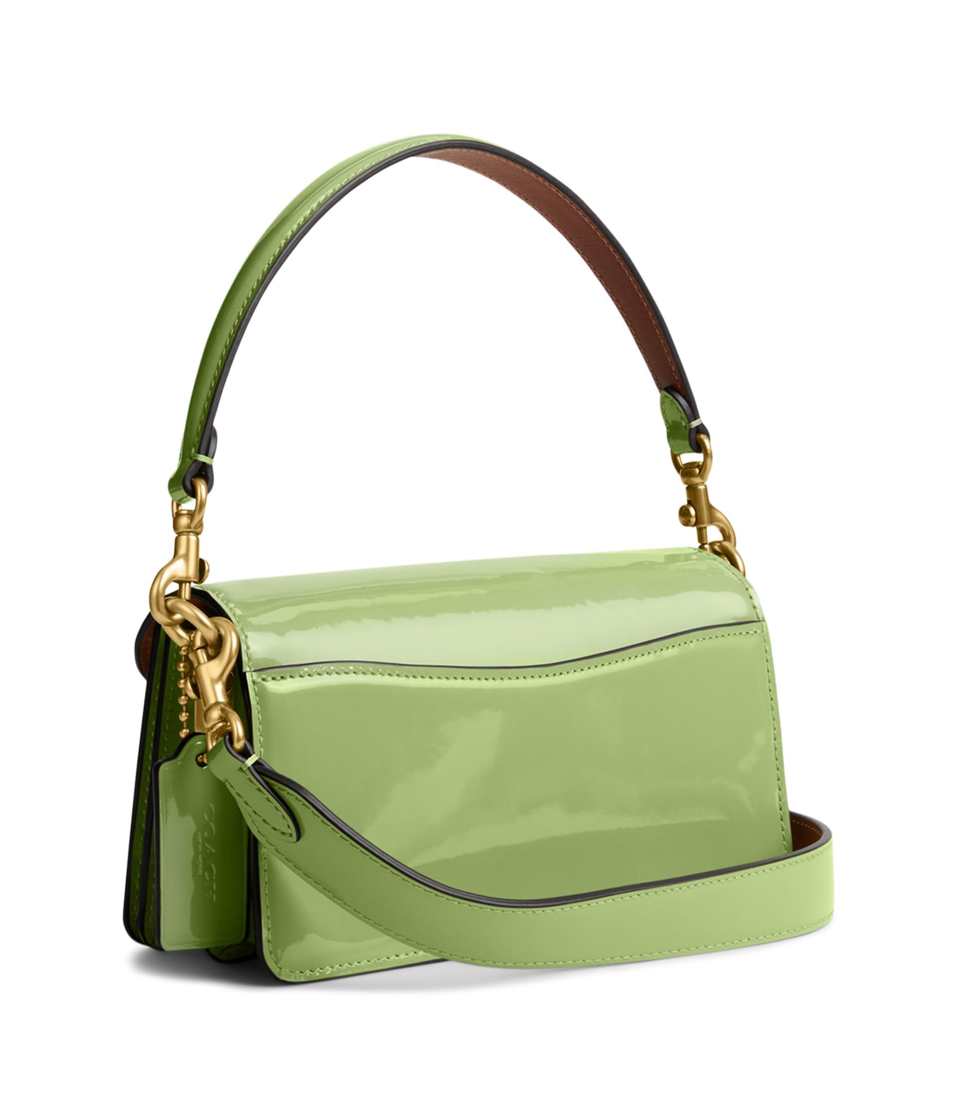 COACH Patent Signature Leather Tabby Shoulder Bag 20 in Green