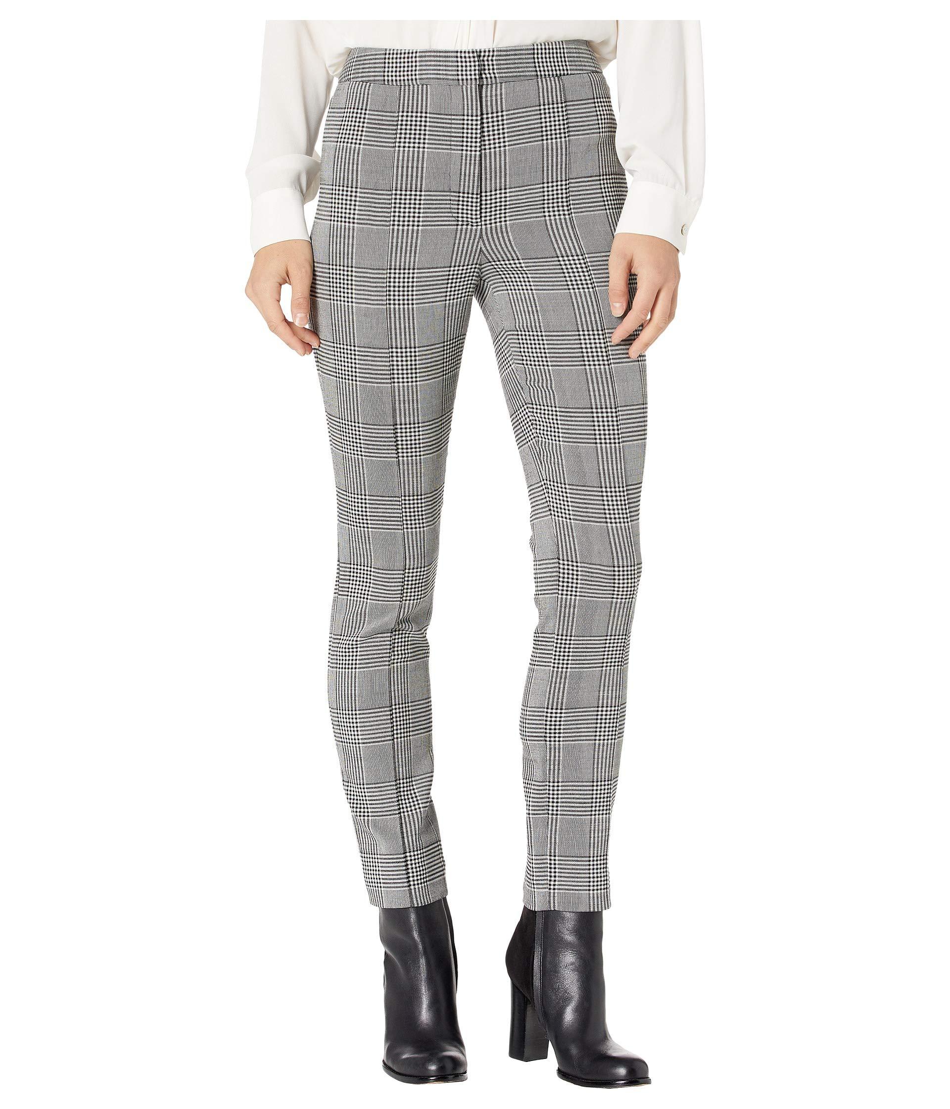 Adam Lippes Double Faced Plaid Wool Cigarette Pants in Black - Lyst