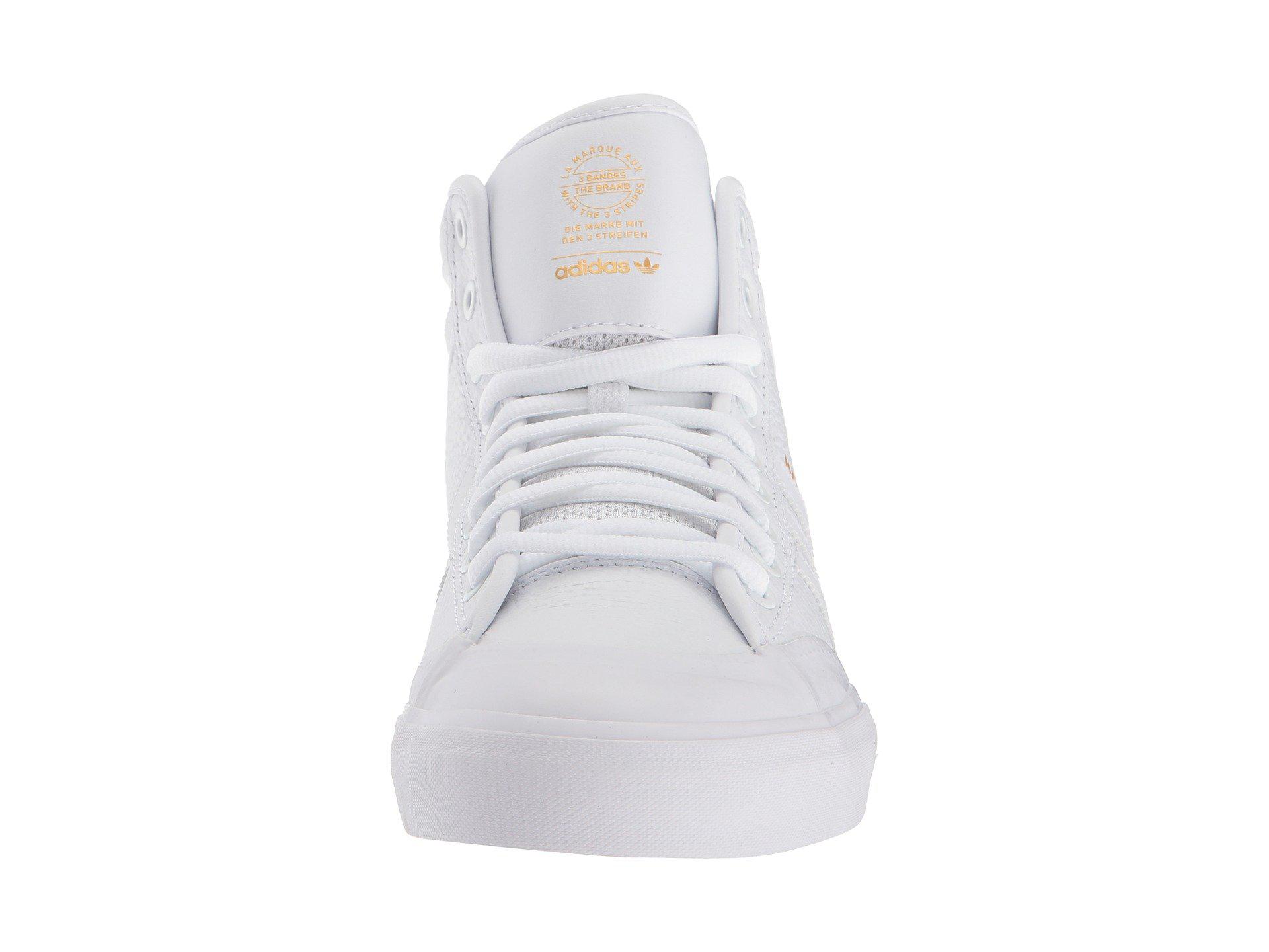 adidas Originals Leather Matchcourt High Rx2 (footwear White/footwear White/gold  Metallic) Men's Skate Shoes for Men | Lyst
