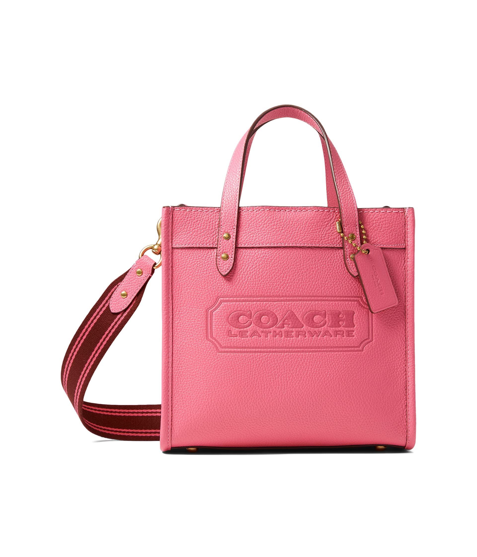 COACH Polished Pebble Leather Field Tote 22 in Pink | Lyst