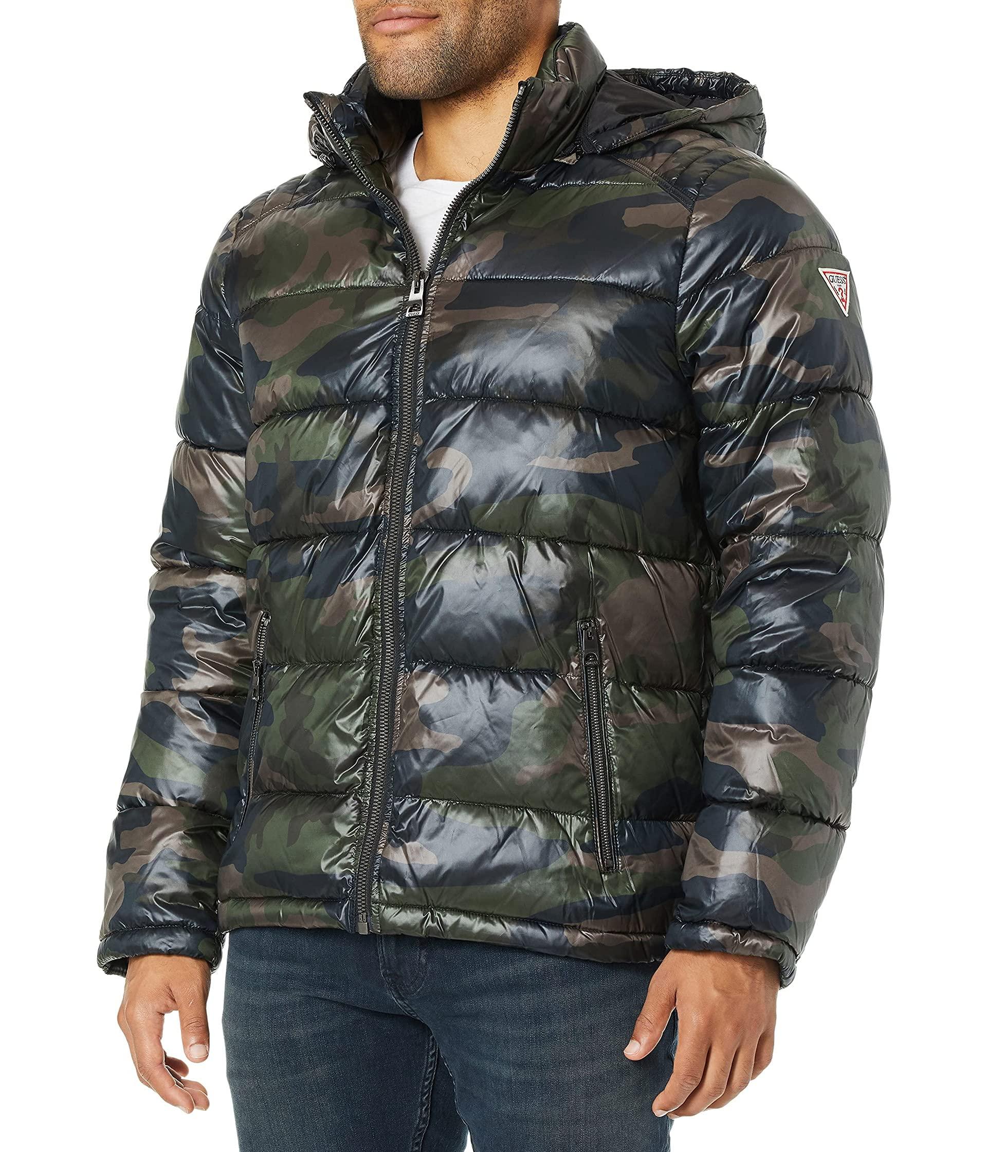 guess men's midweight puffer jacket