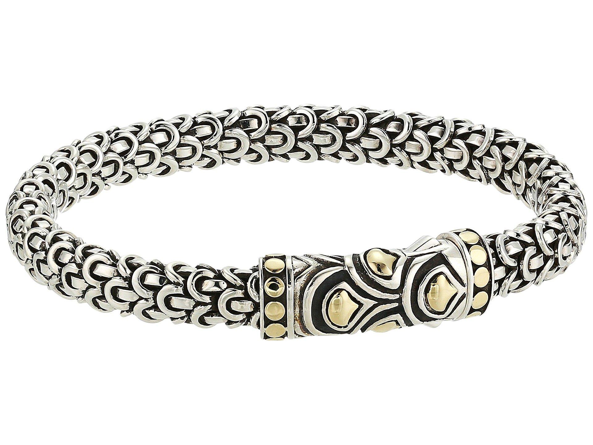 John Hardy Legends Naga 6mm Station Bracelet (silver/18k Gold) Bracelet