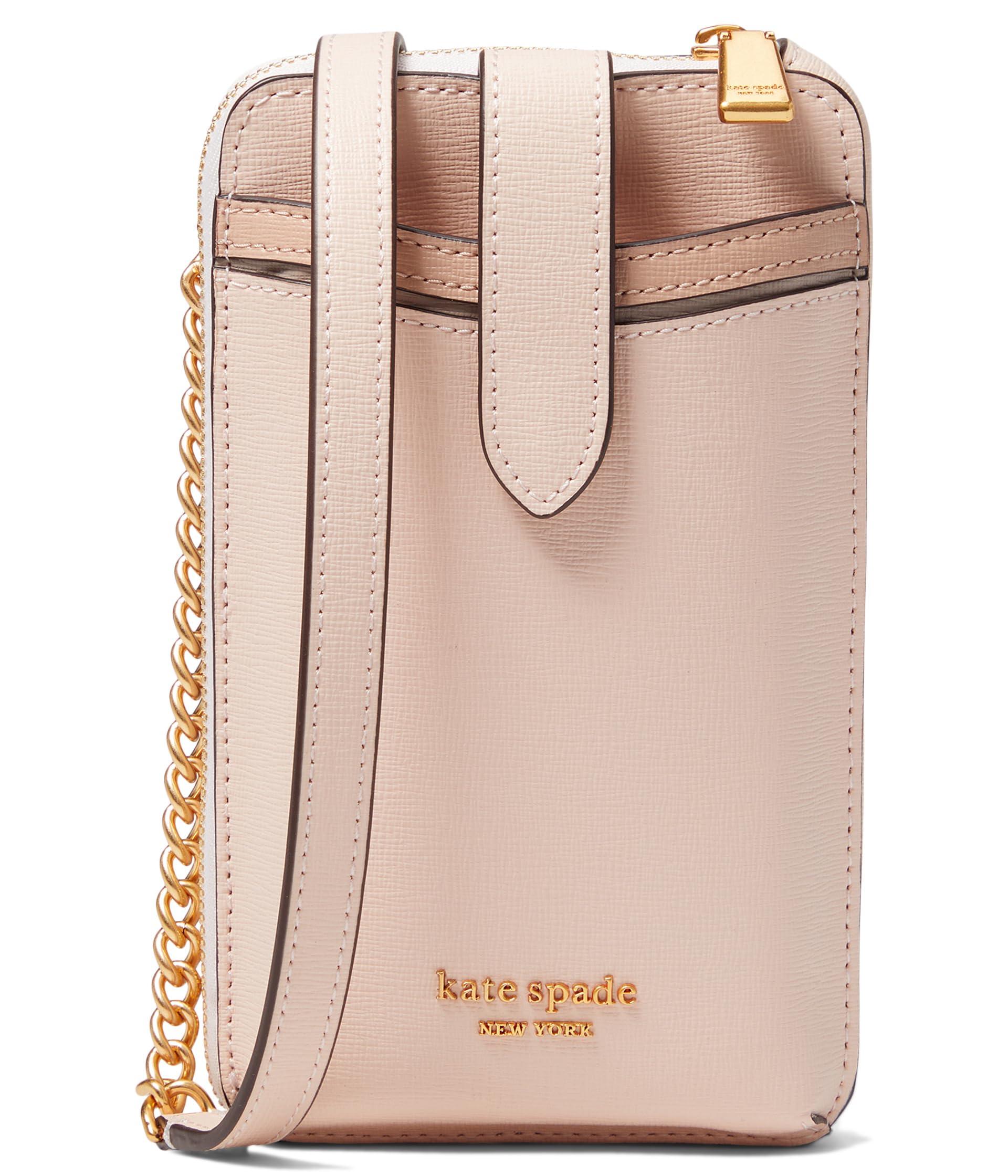 Kate Spade Morgan Color-blocked Saffiano Leather North/south Phone Crossbody  in Natural