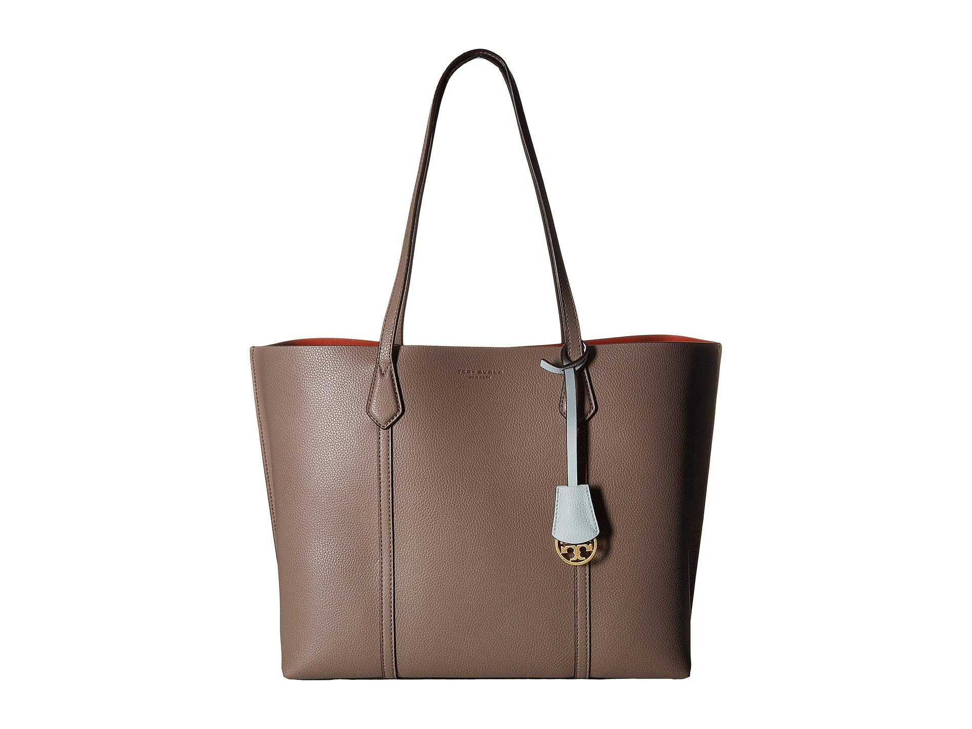Tory Burch Leather Perry Tote in Gray Lyst