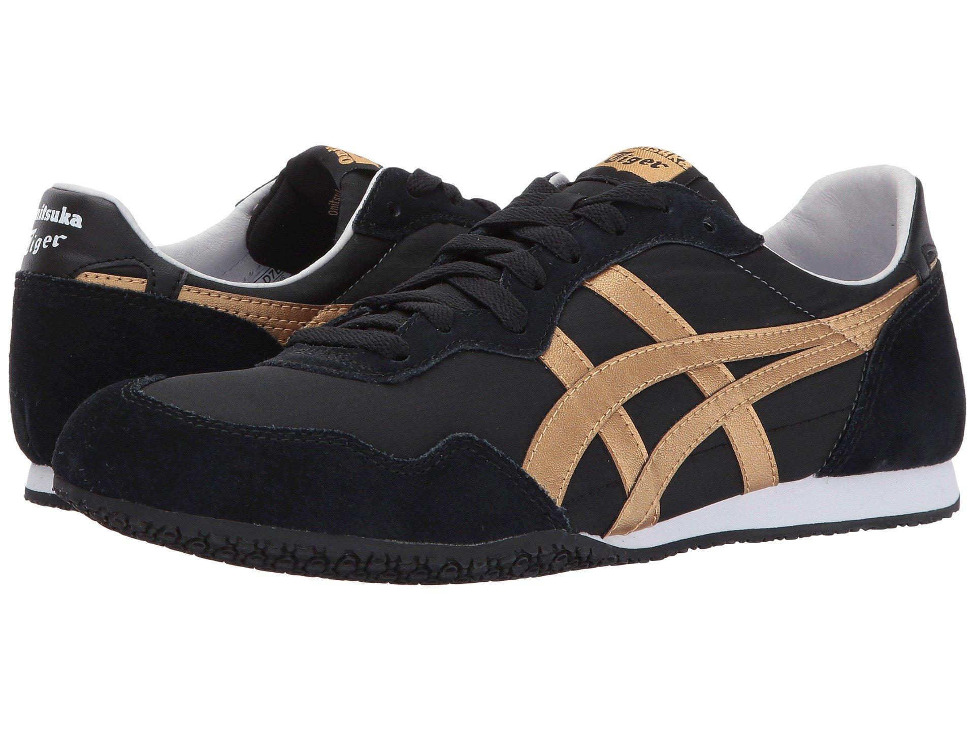 asics shoes black and gold