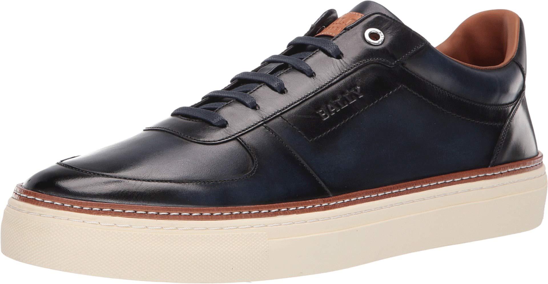 Bally Men's Hens Burnished Leather Sneakers in Dark Blue (Blue) for Men